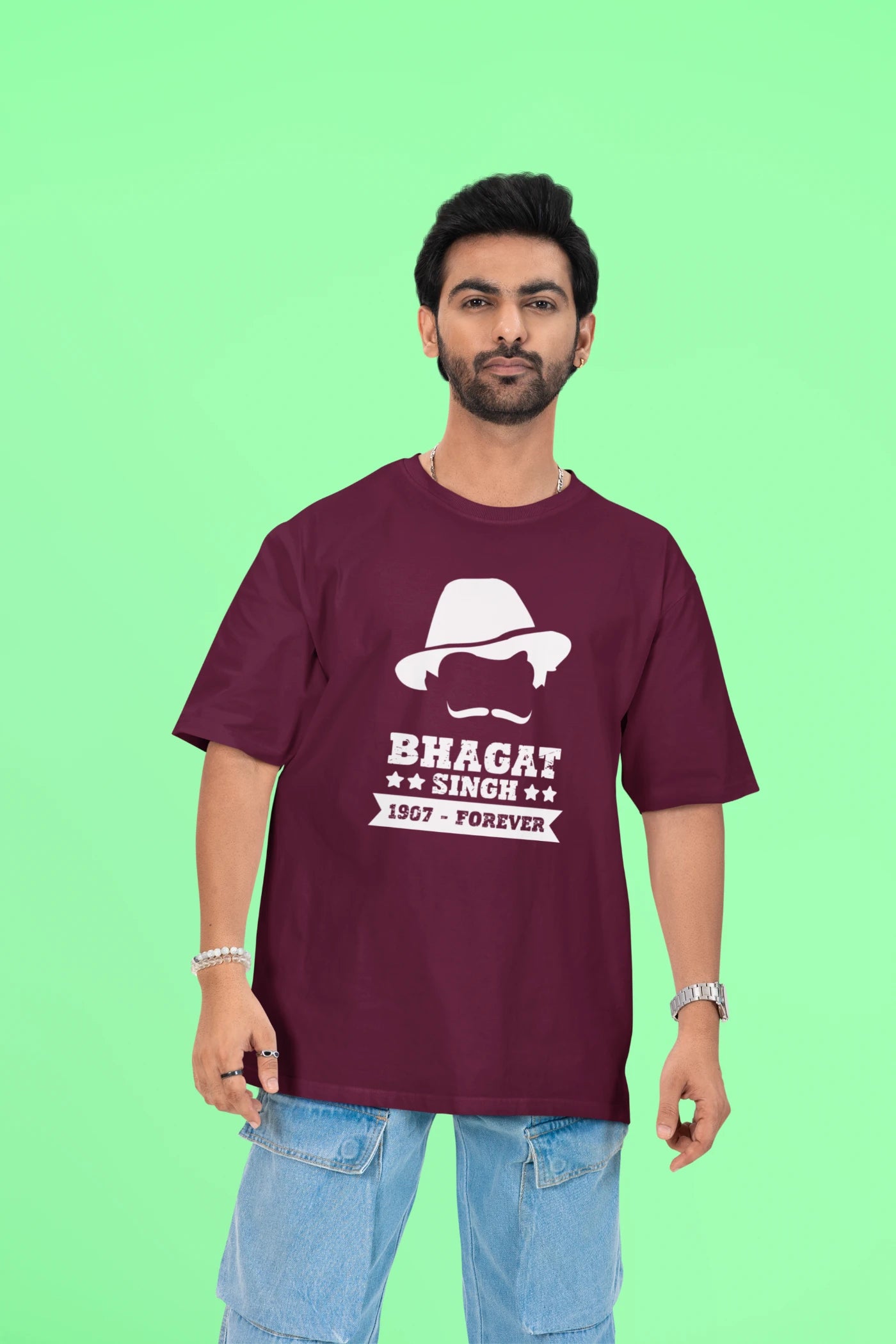Bhagat Singh 1907-Forever Oversized T-Shirt