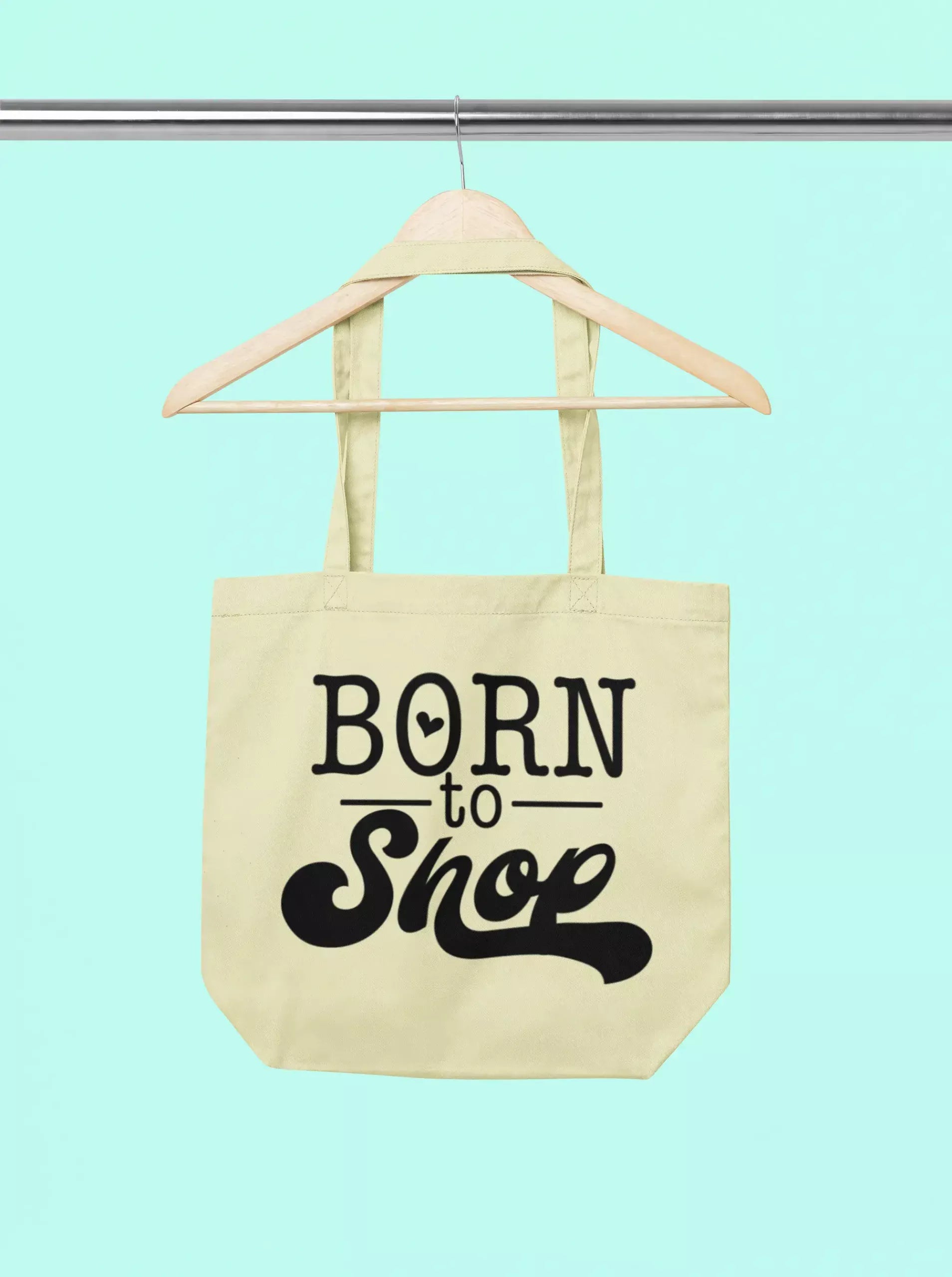 born to shop tote bag scaled