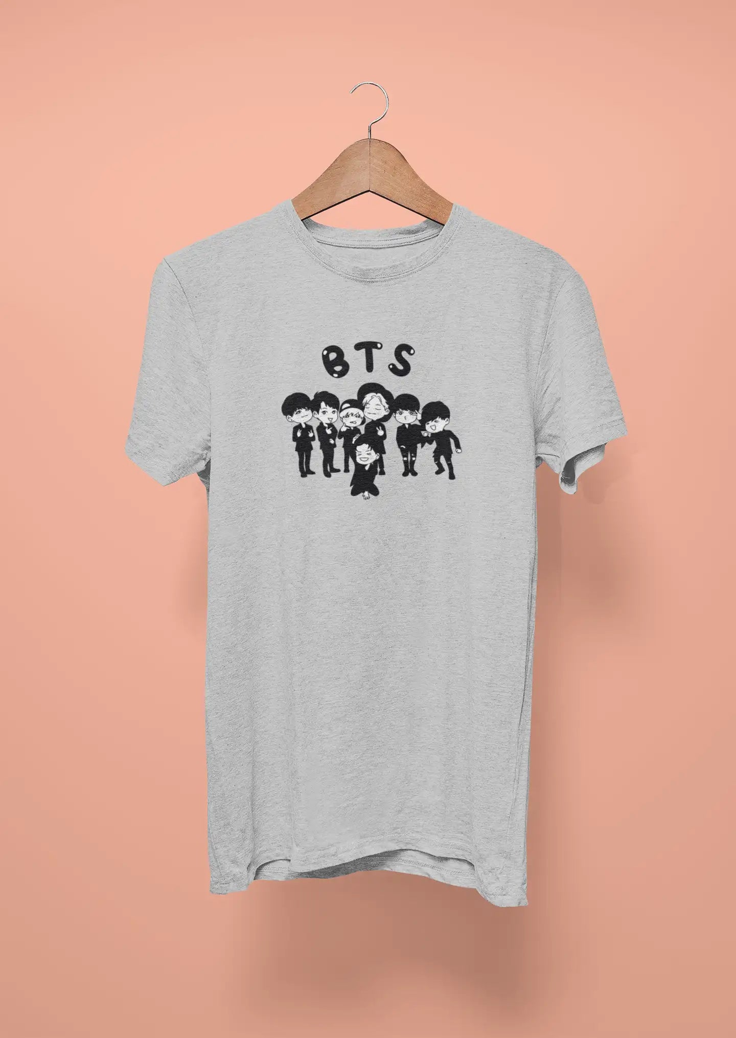 bts baby cartoon face grey