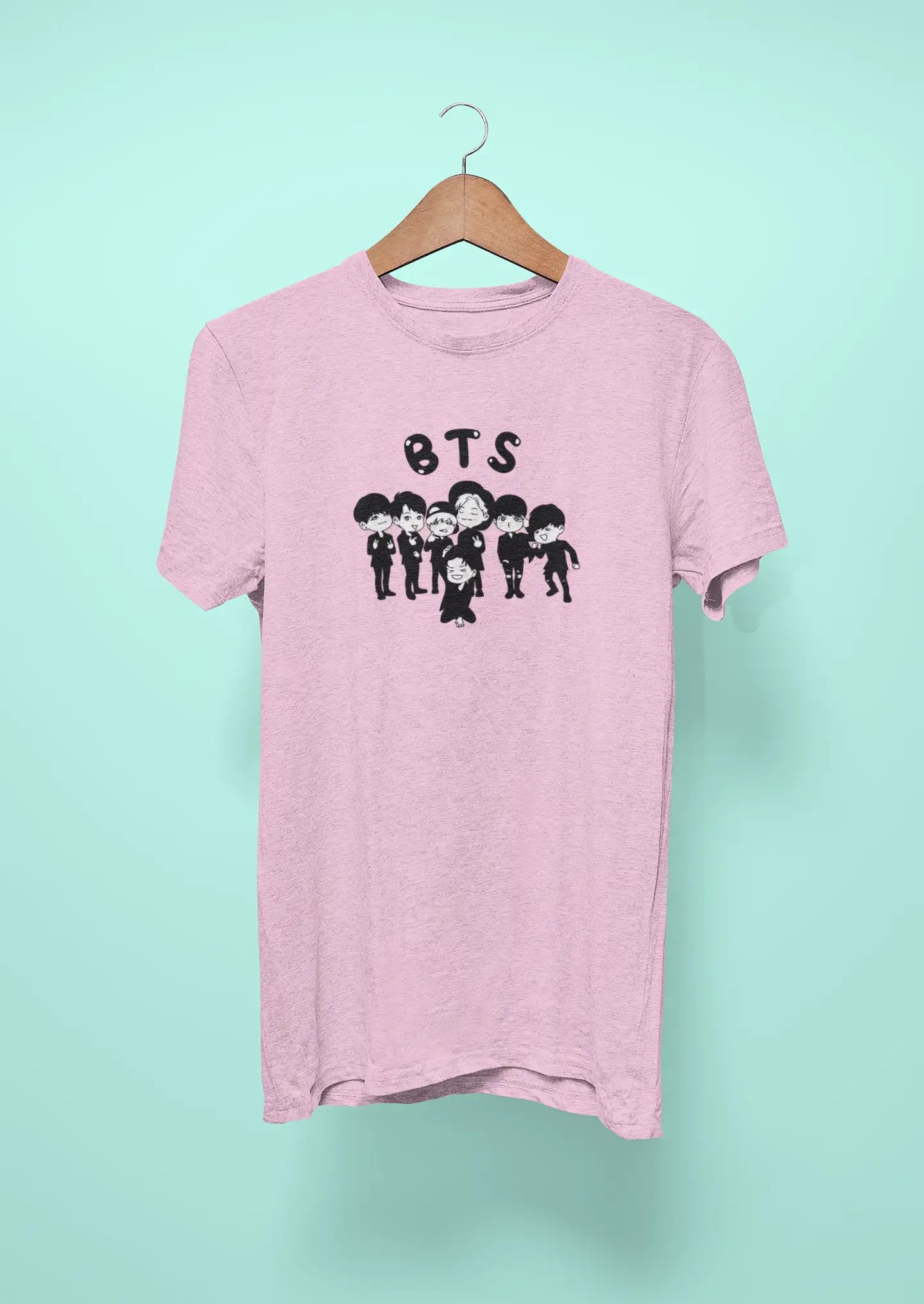 bts baby cartoon face pink