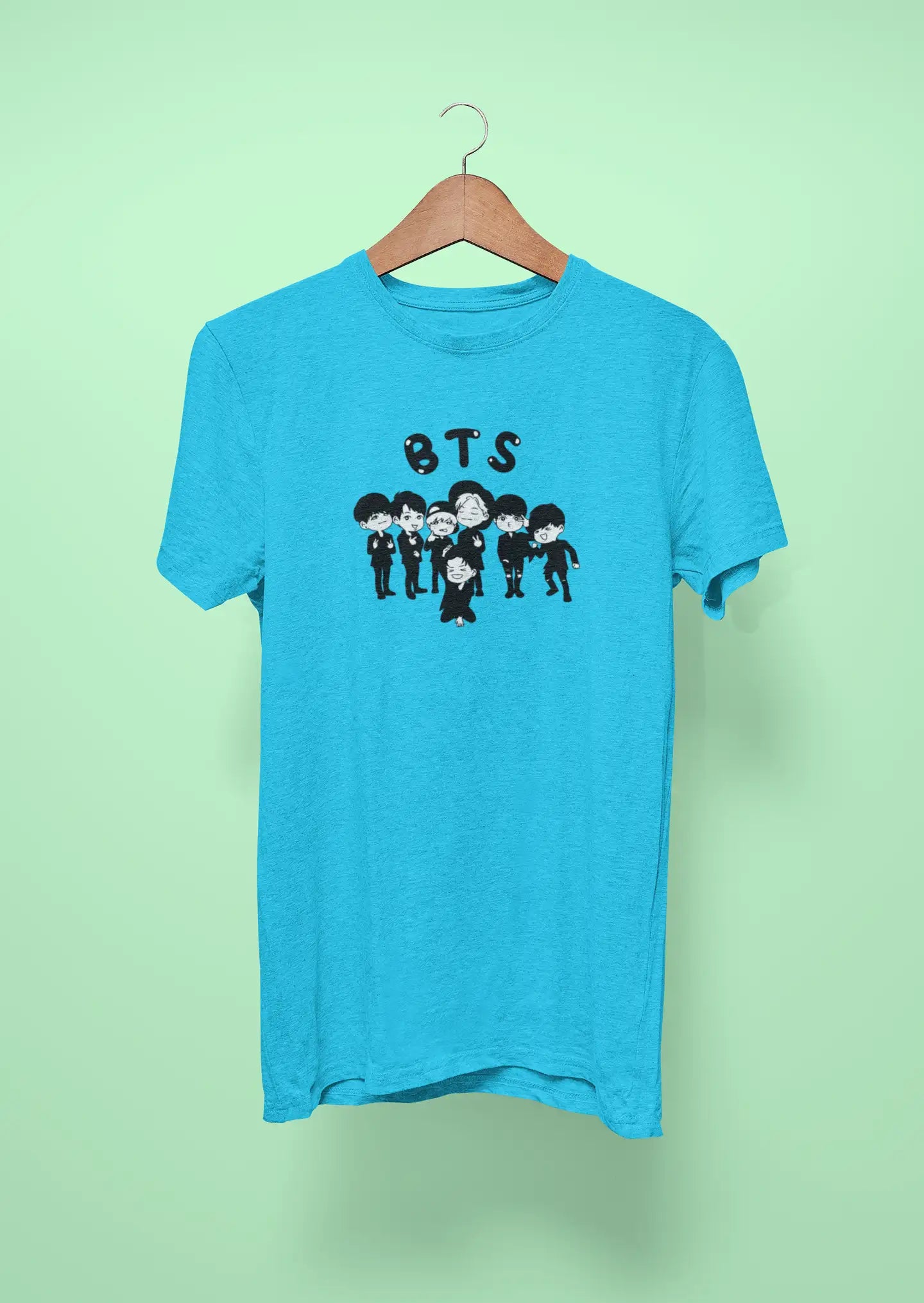 bts baby cartoon face sky blue