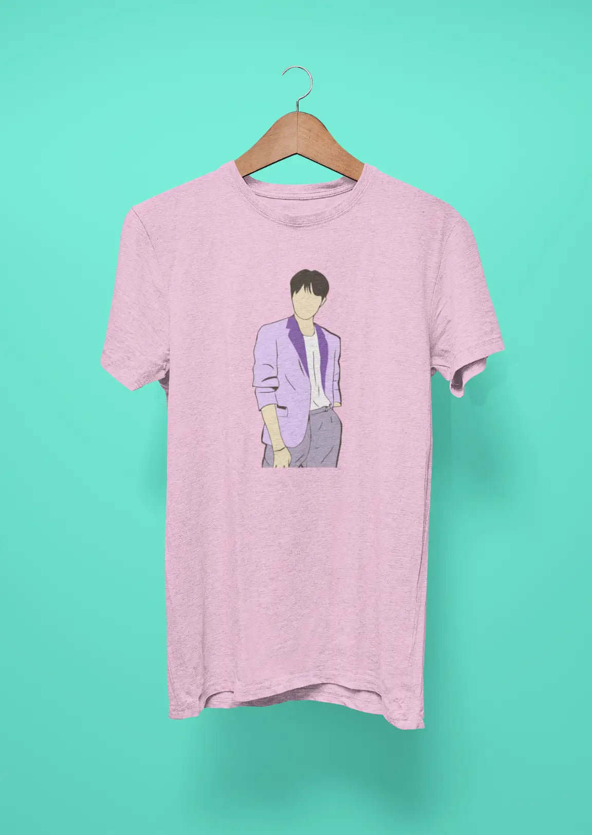 bts band member face outline 2 pink