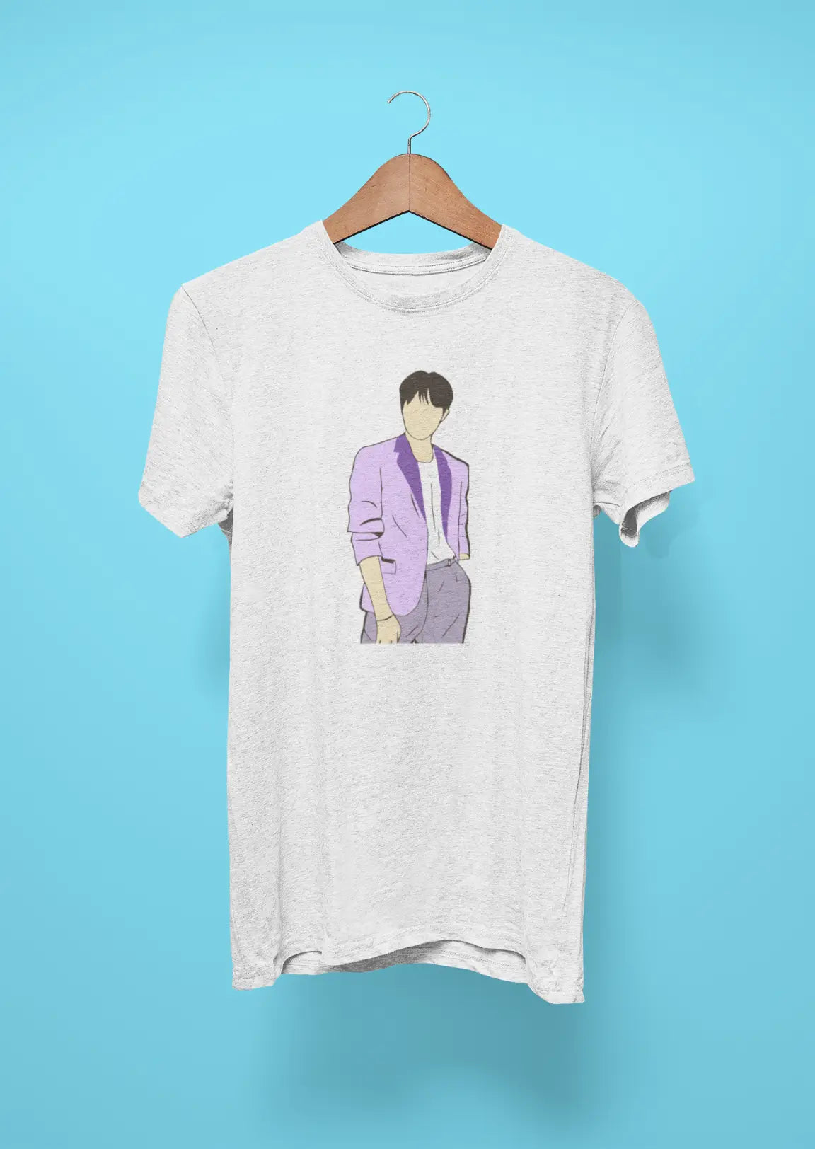 bts band member face outline 2 white