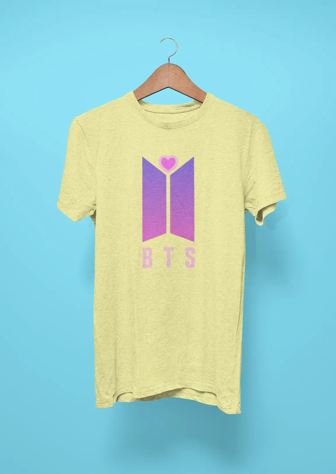 bts logo with purple heart butter yellow