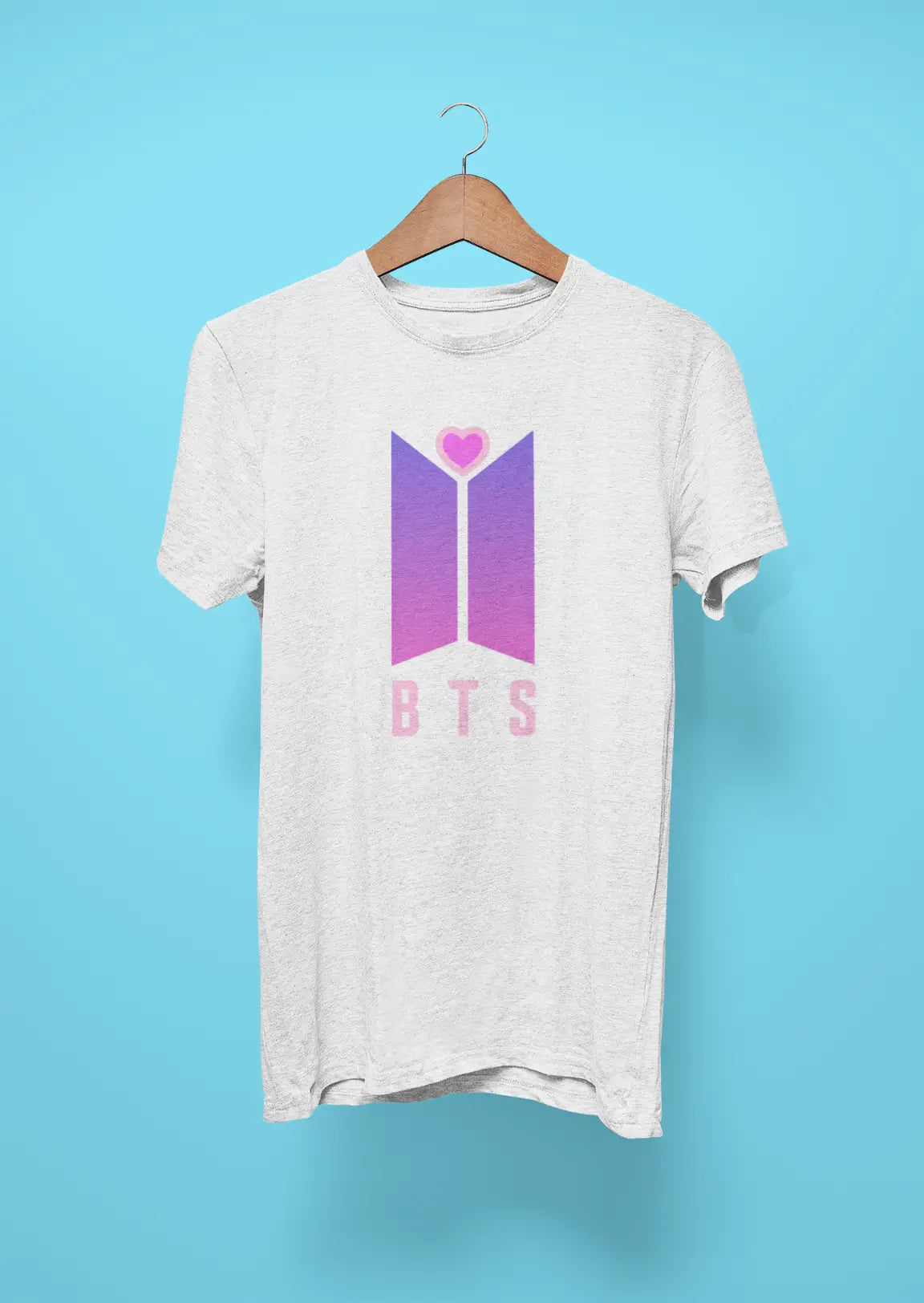 bts logo with purple heart white
