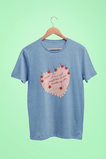 cause im a real tough kid i can handle my shit oversized t shirt baby blue scaled