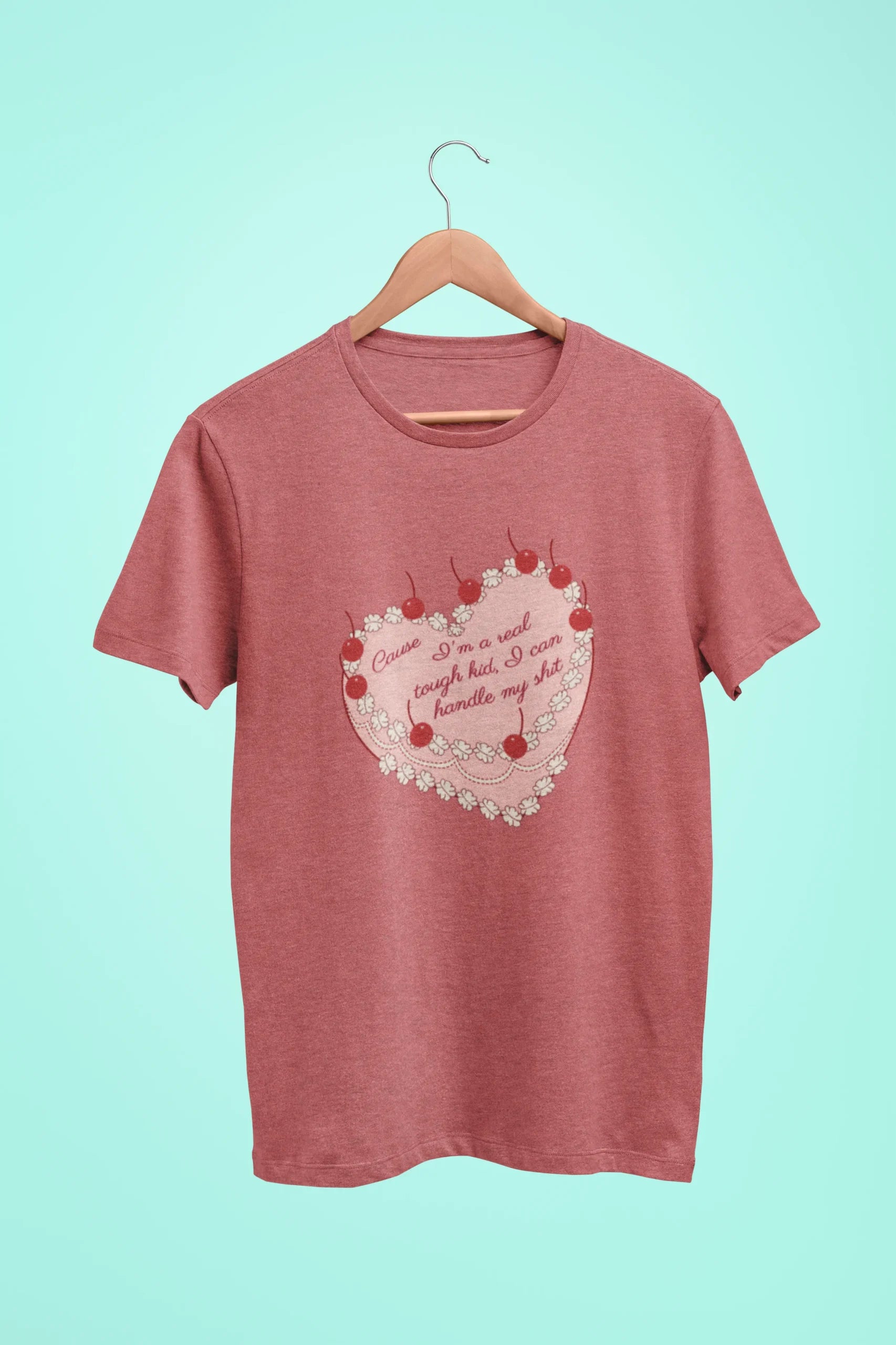 cause im a real tough kid i can handle my shit oversized t shirt dusty rose scaled