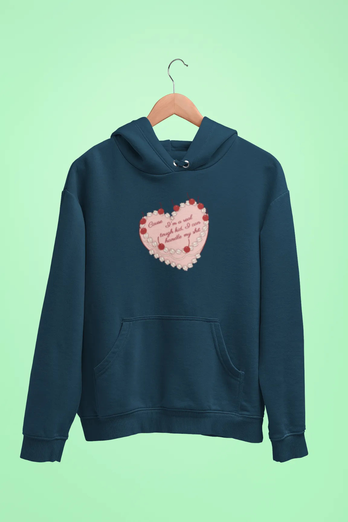 cause im a real tough kid i can handle my shit unisex hoodie navy blue