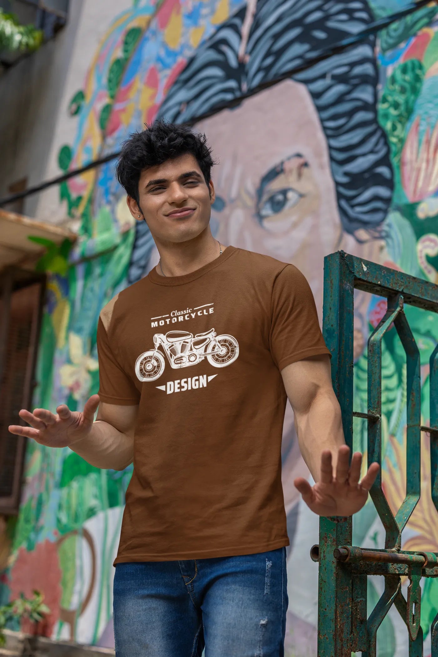 Klassiek motorfiets design T-shirt