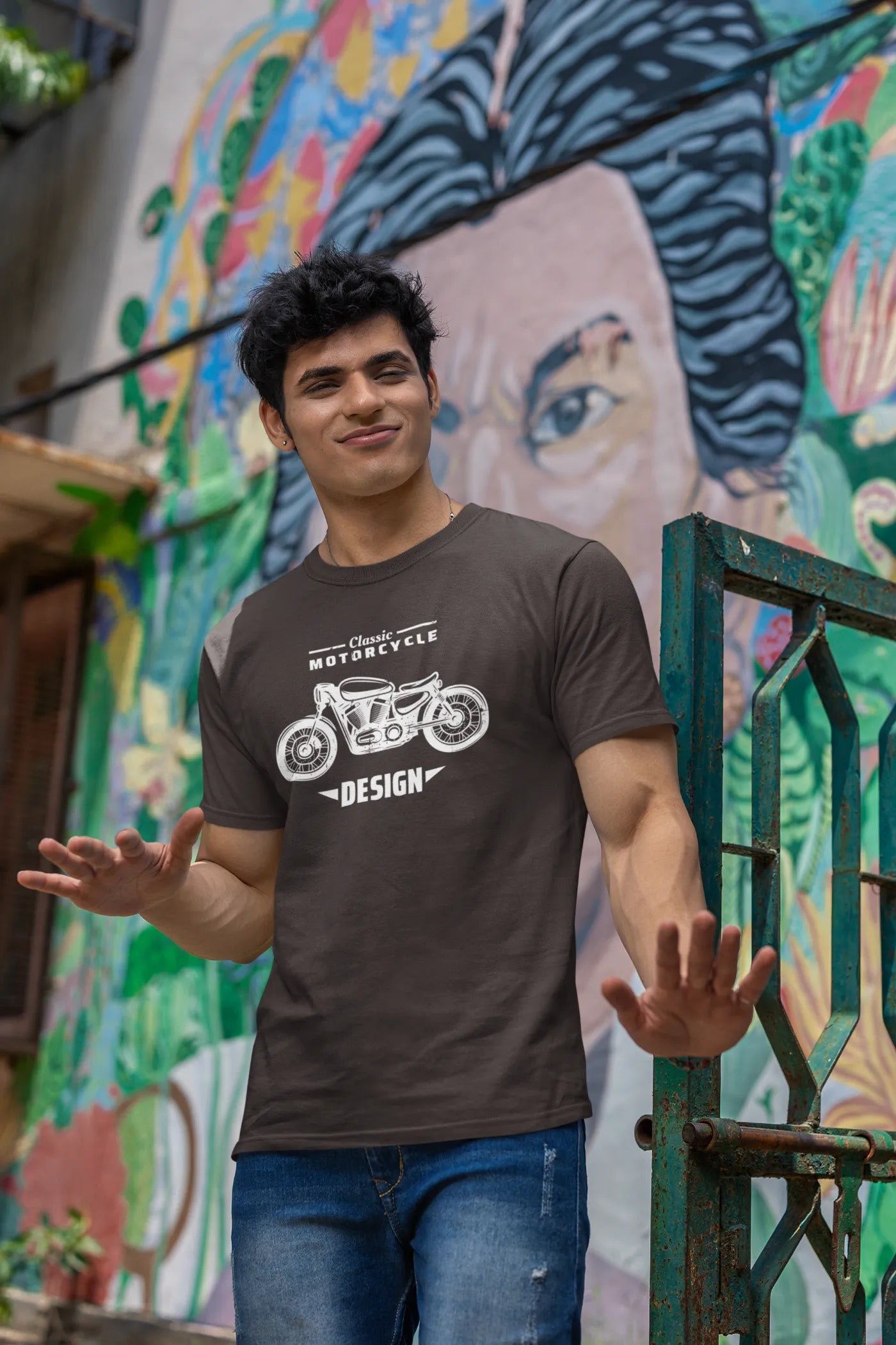 Klassiek motorfiets design T-shirt
