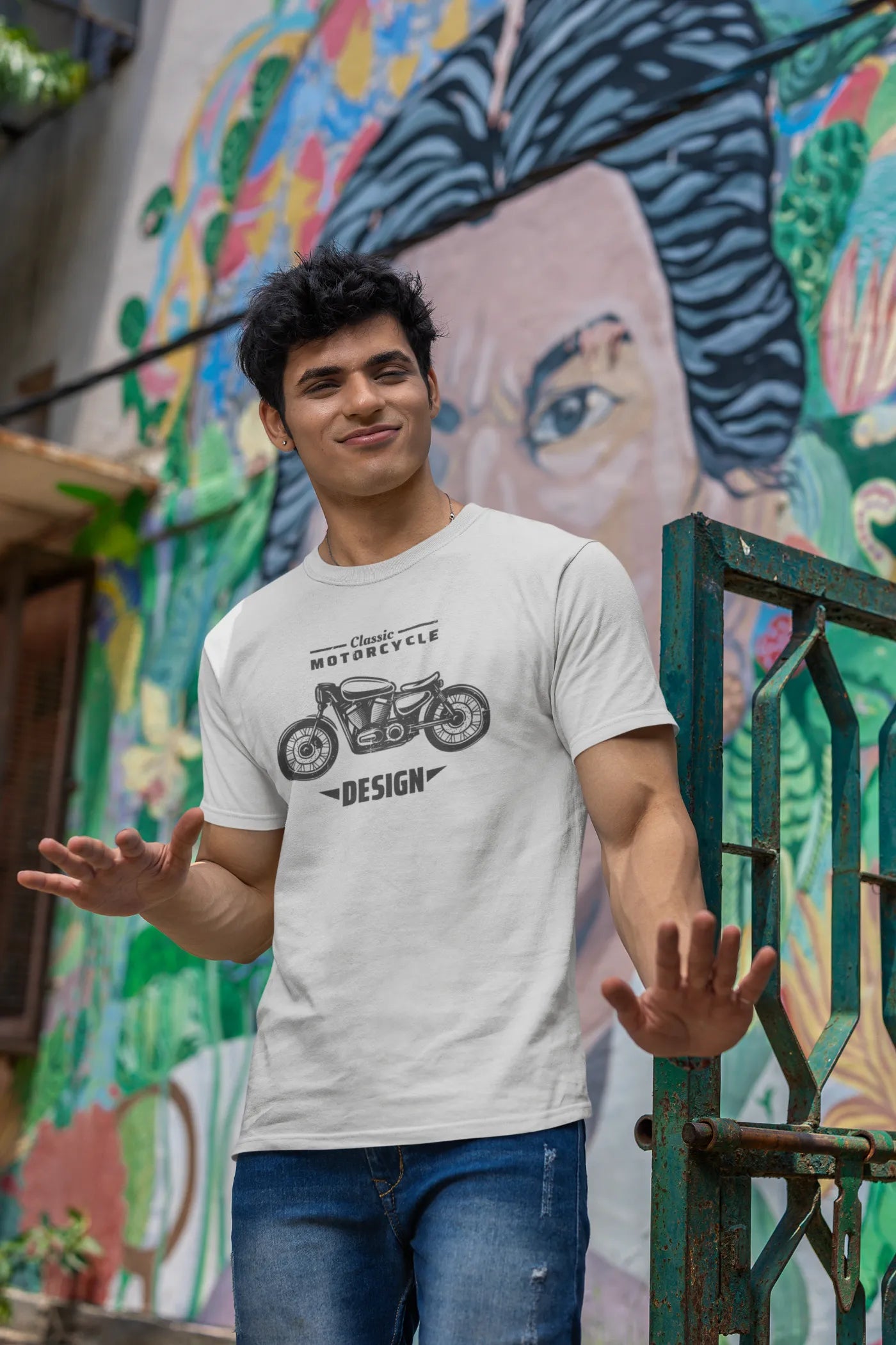 Klassiek motorfiets design T-shirt