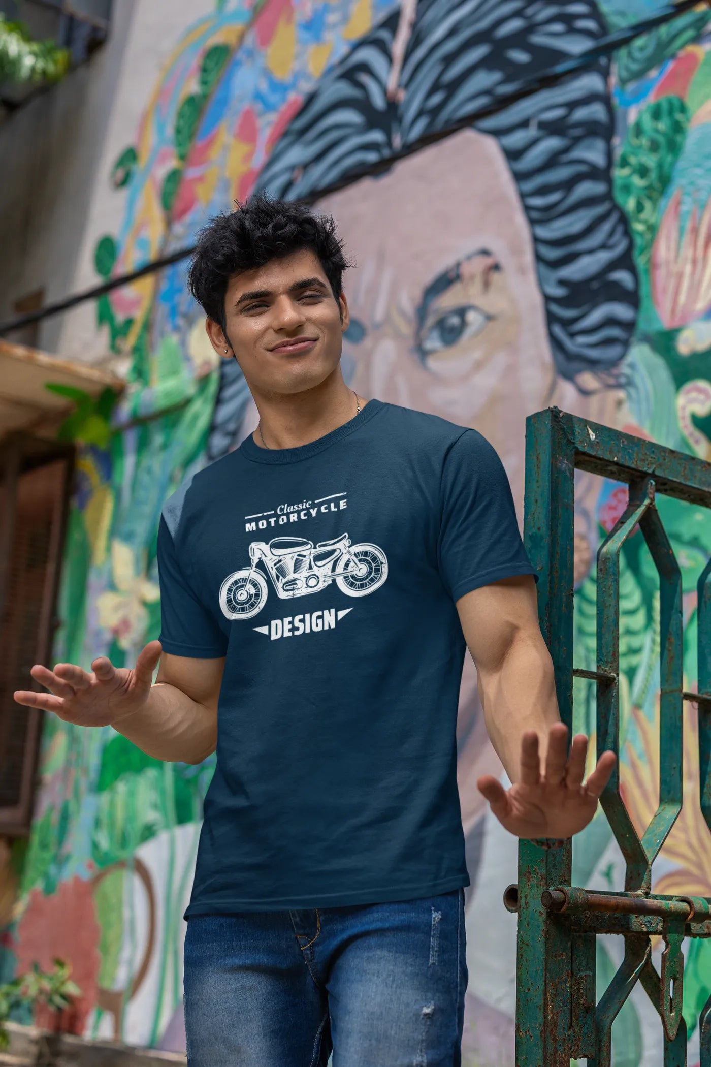 Klassiek motorfiets design T-shirt