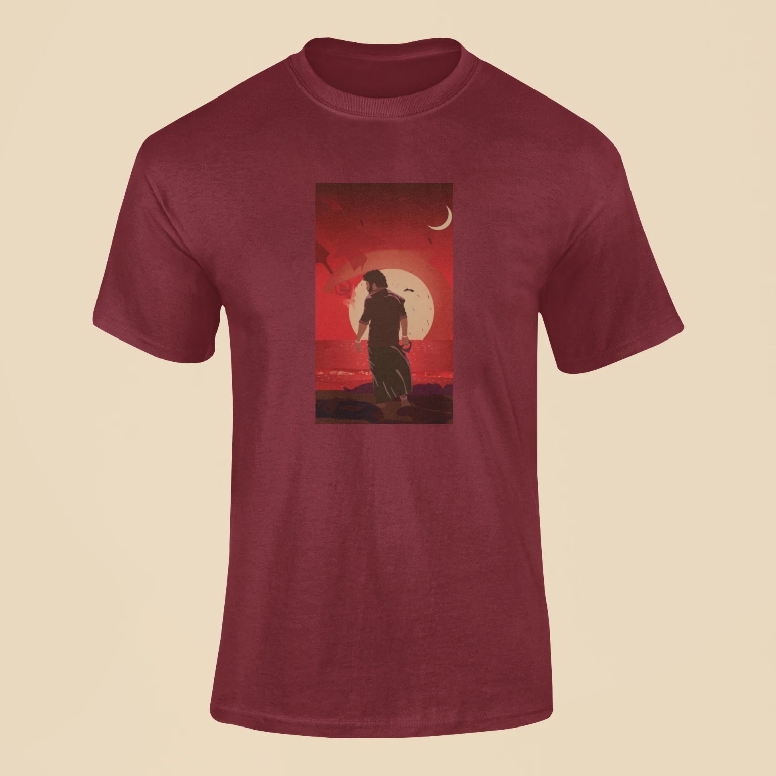 devara t shirt maroon
