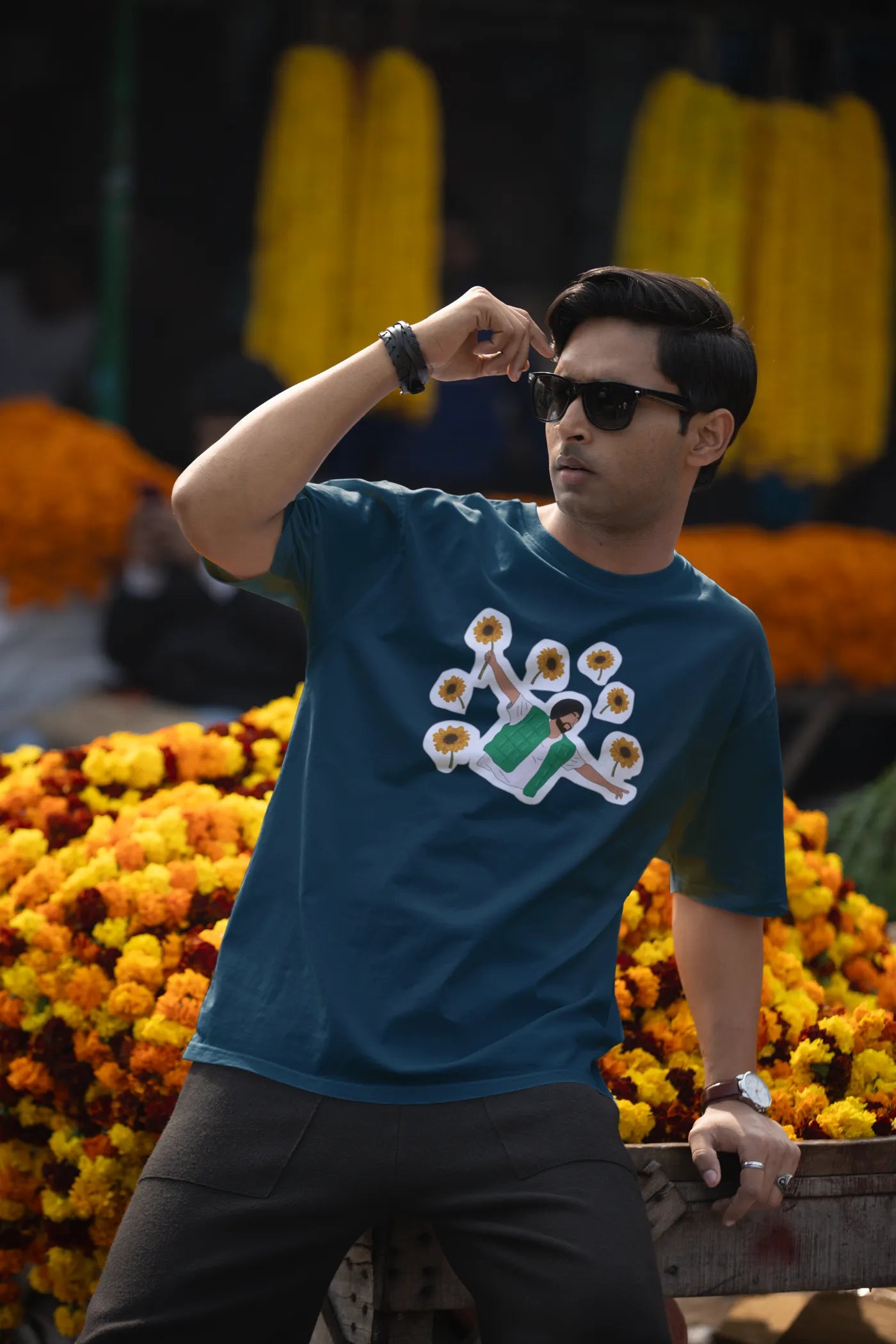 Diljit Dosanjh Bloemen Oversized T-shirt