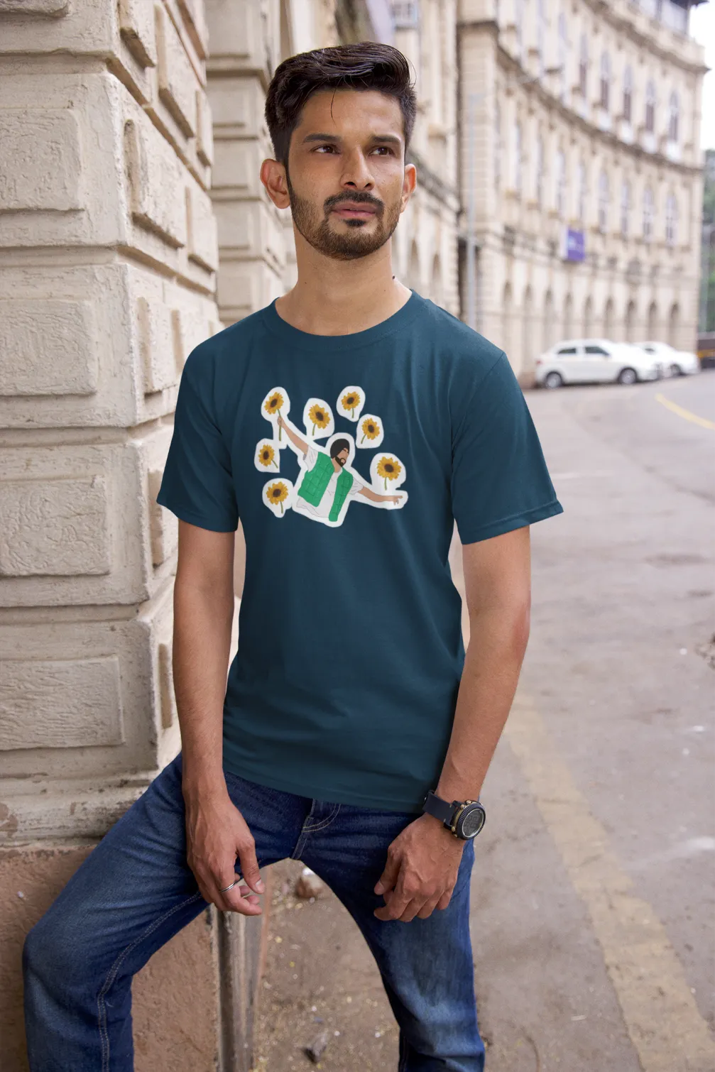 Diljit Dosanjh bloemen T-shirt