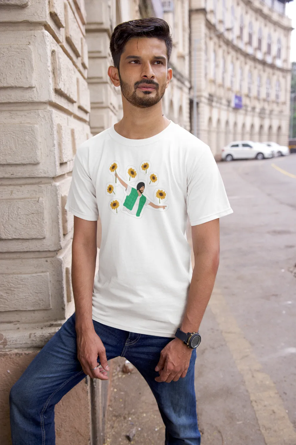 Diljit Dosanjh bloemen T-shirt