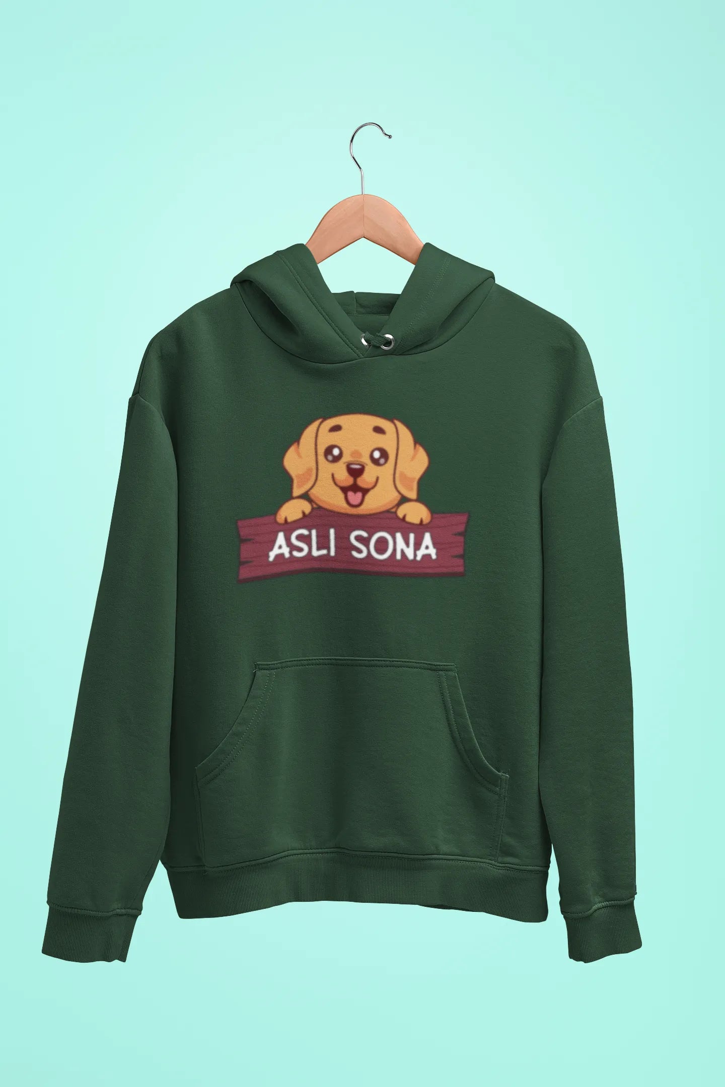 golden retriever asli sona unisex hoodie green
