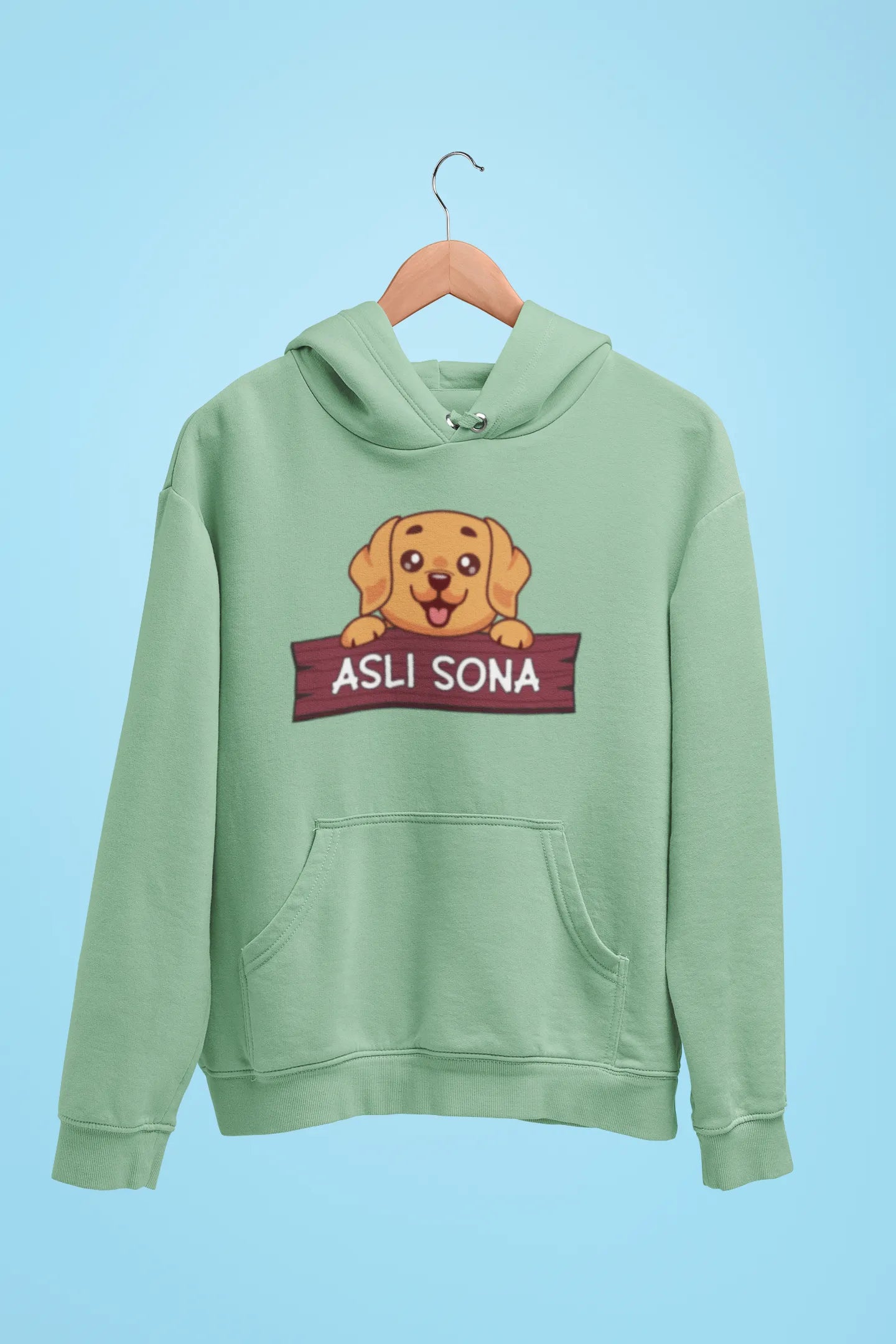 golden retriever asli sona unisex hoodie mint green