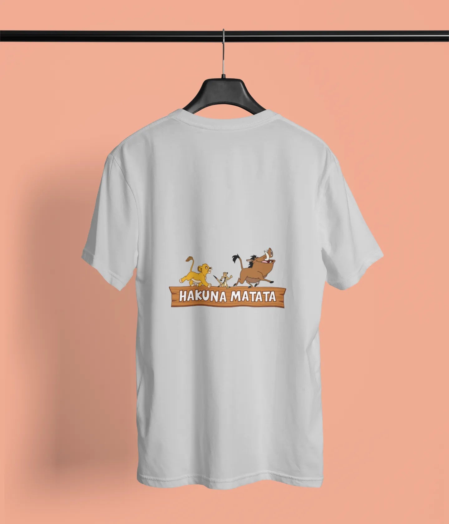 hakuna matata back print grey