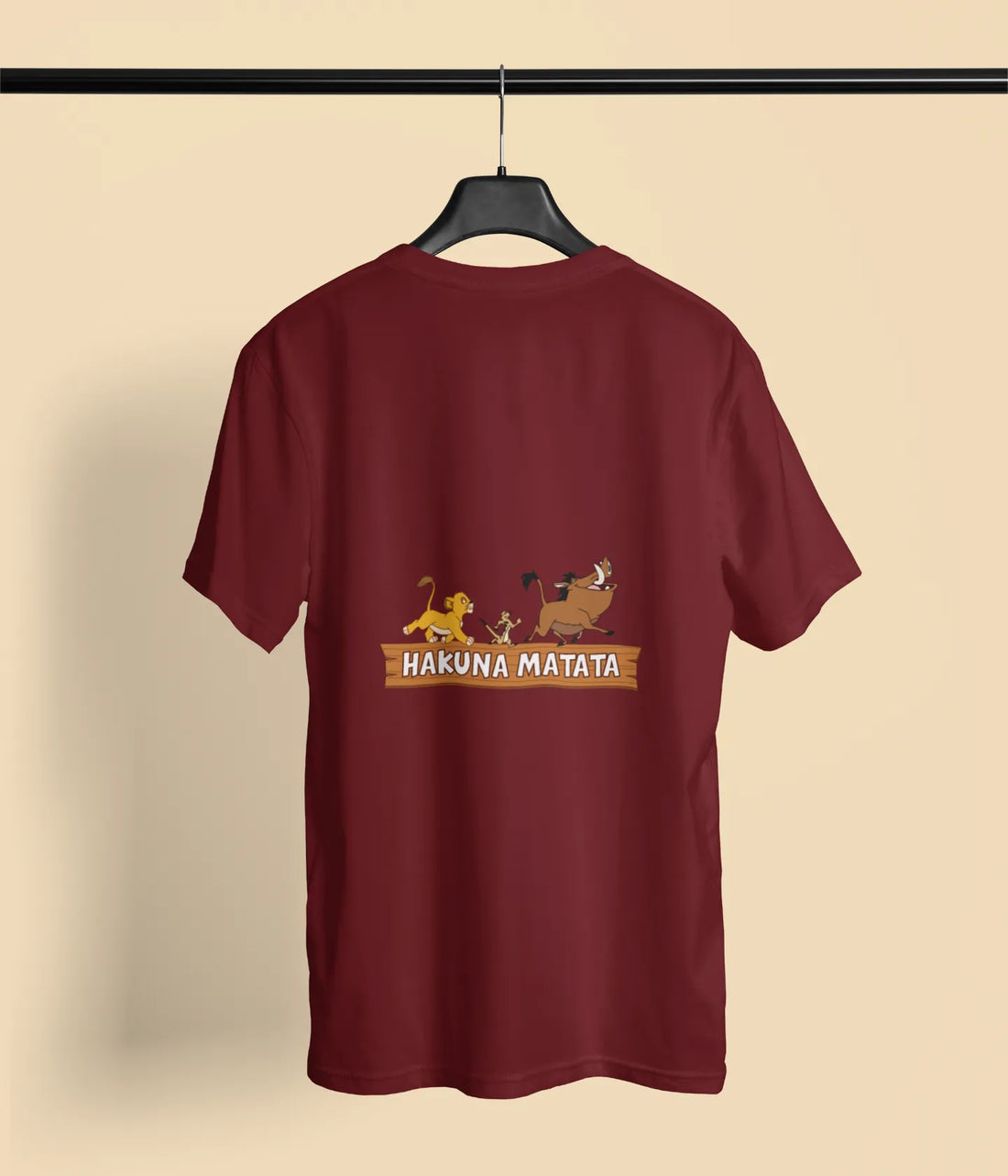 hakuna matata back print maroon