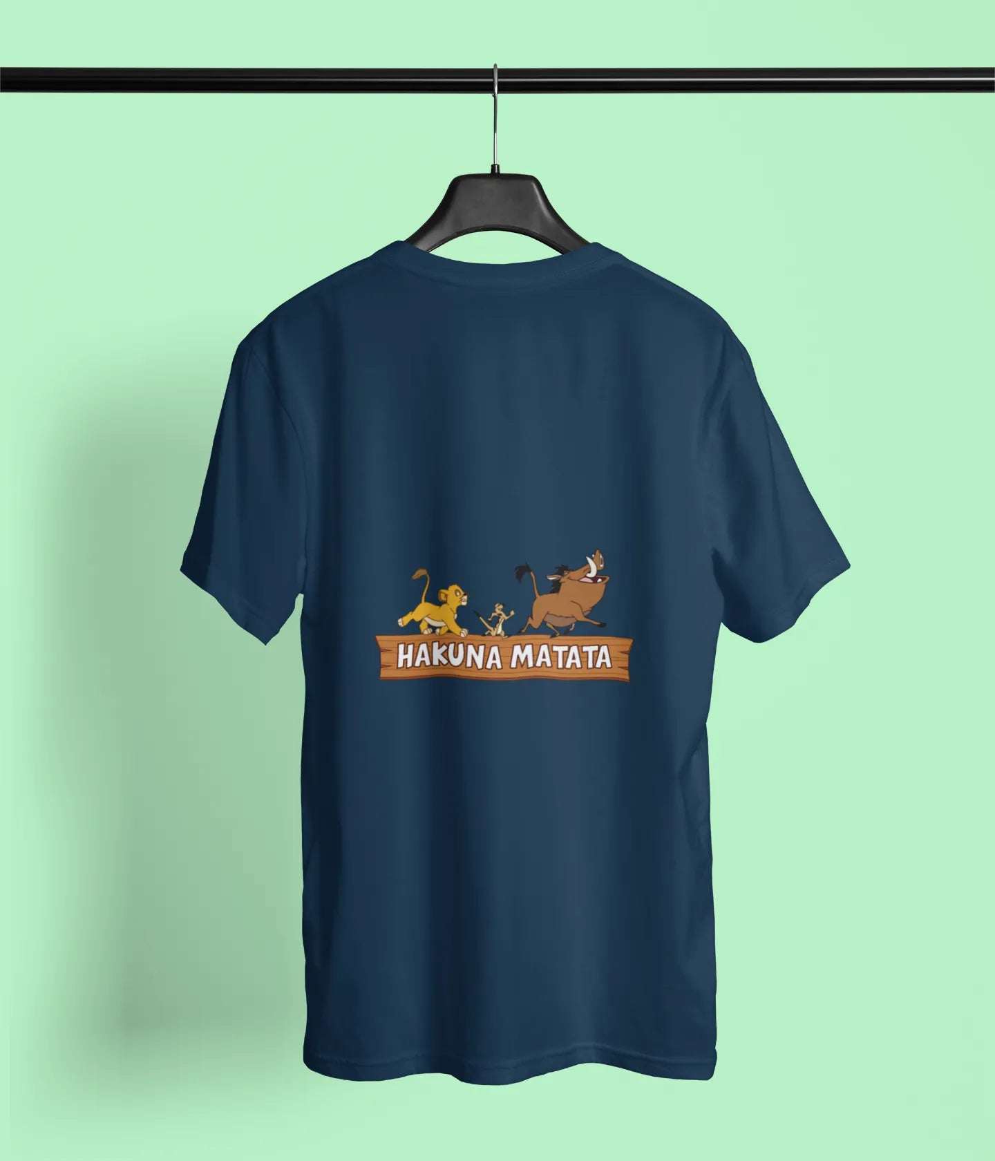 hakuna matata back print navy blue
