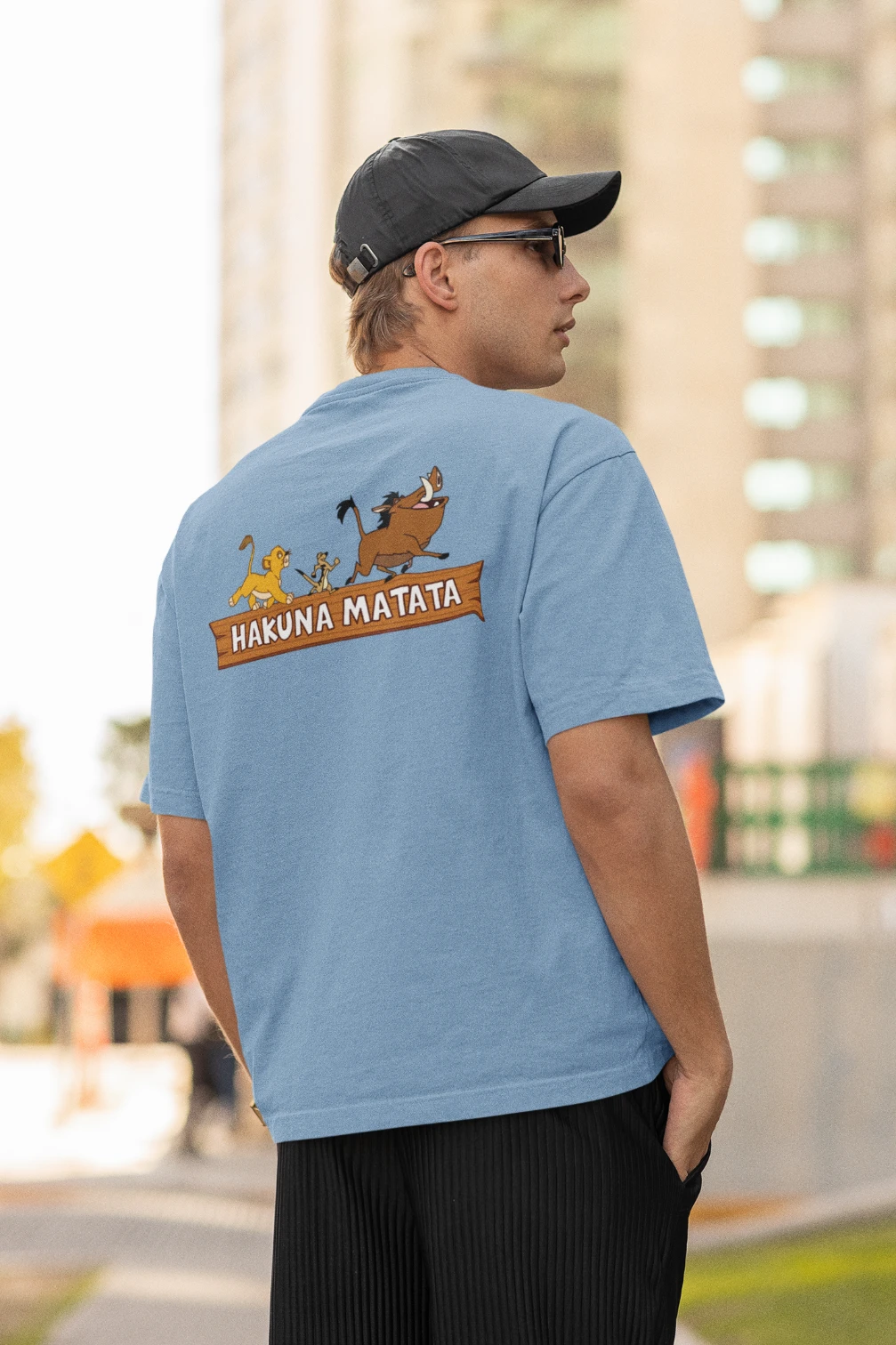 Hakuna Matata Back Print Oversized T-Shirt