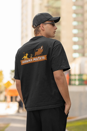 Hakuna Matata Back Print Oversized T-Shirt