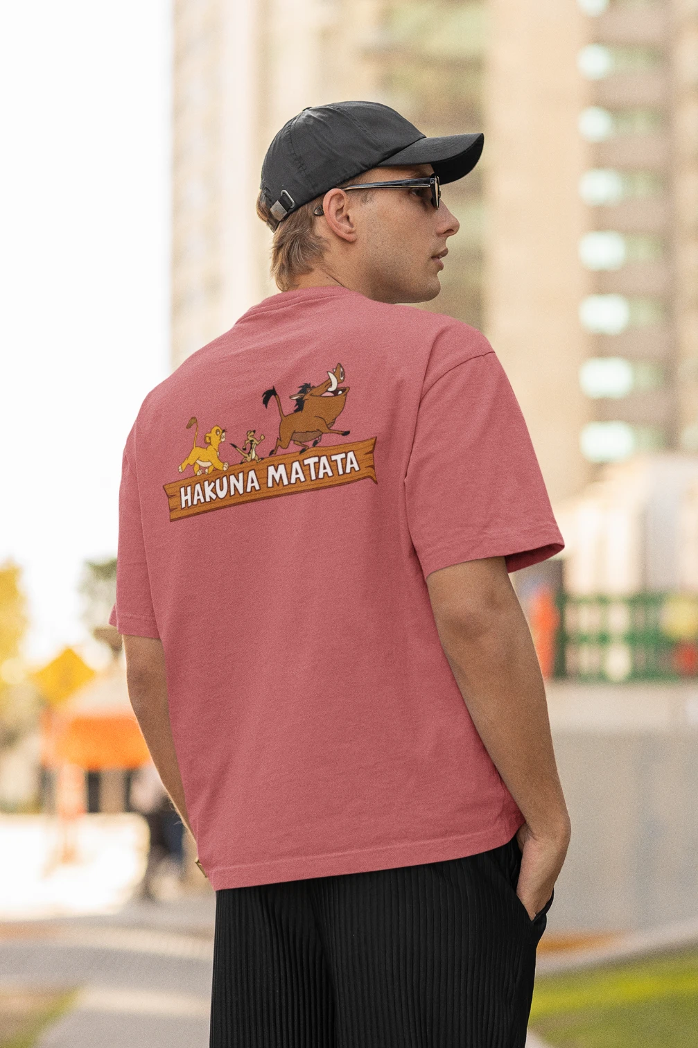 Hakuna Matata Back Print Oversized T-Shirt