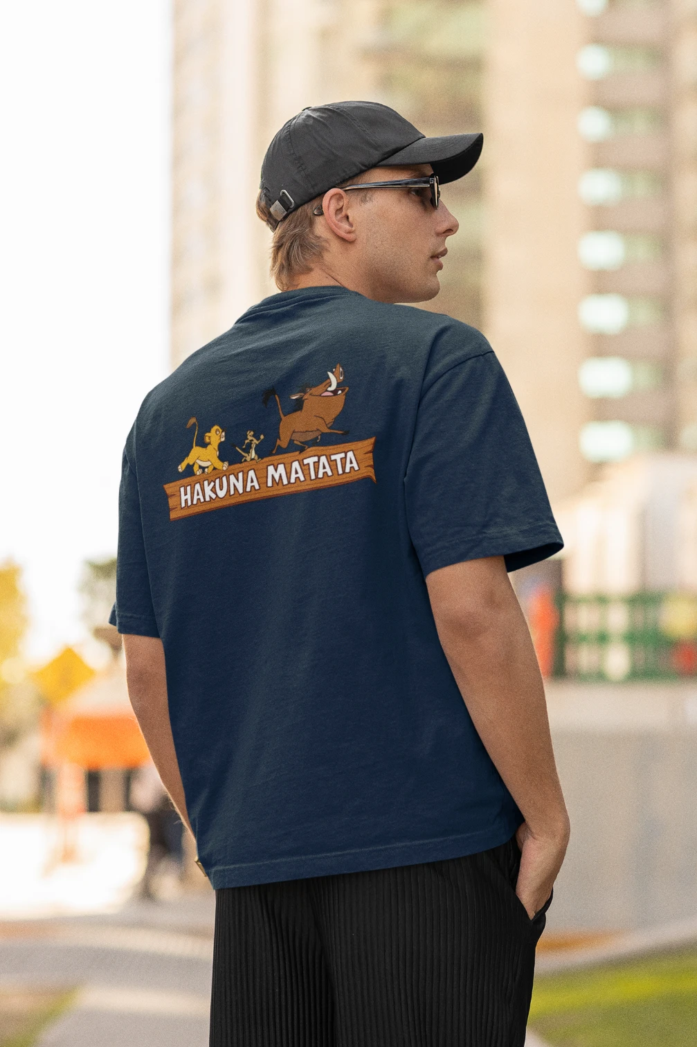 Hakuna Matata Back Print Oversized T-Shirt