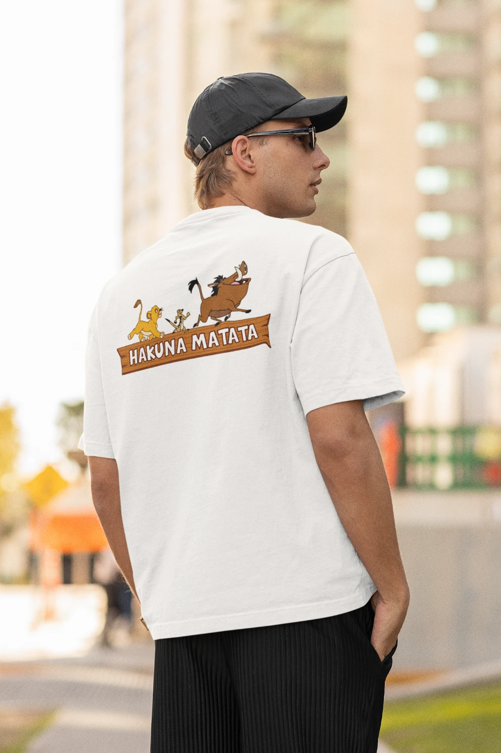 Hakuna Matata Back Print Oversized T-Shirt