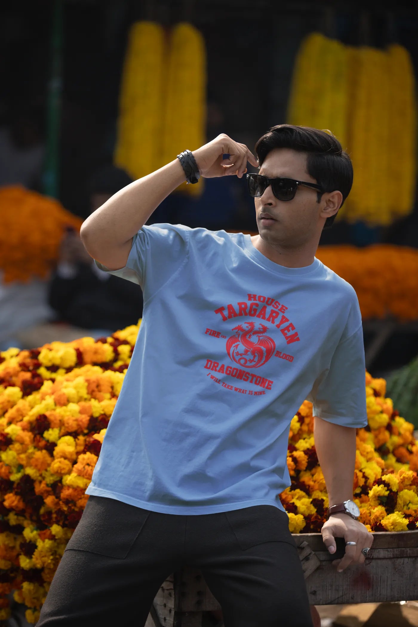 Oversized T-shirt van Huis Targaryen: vuur en bloed