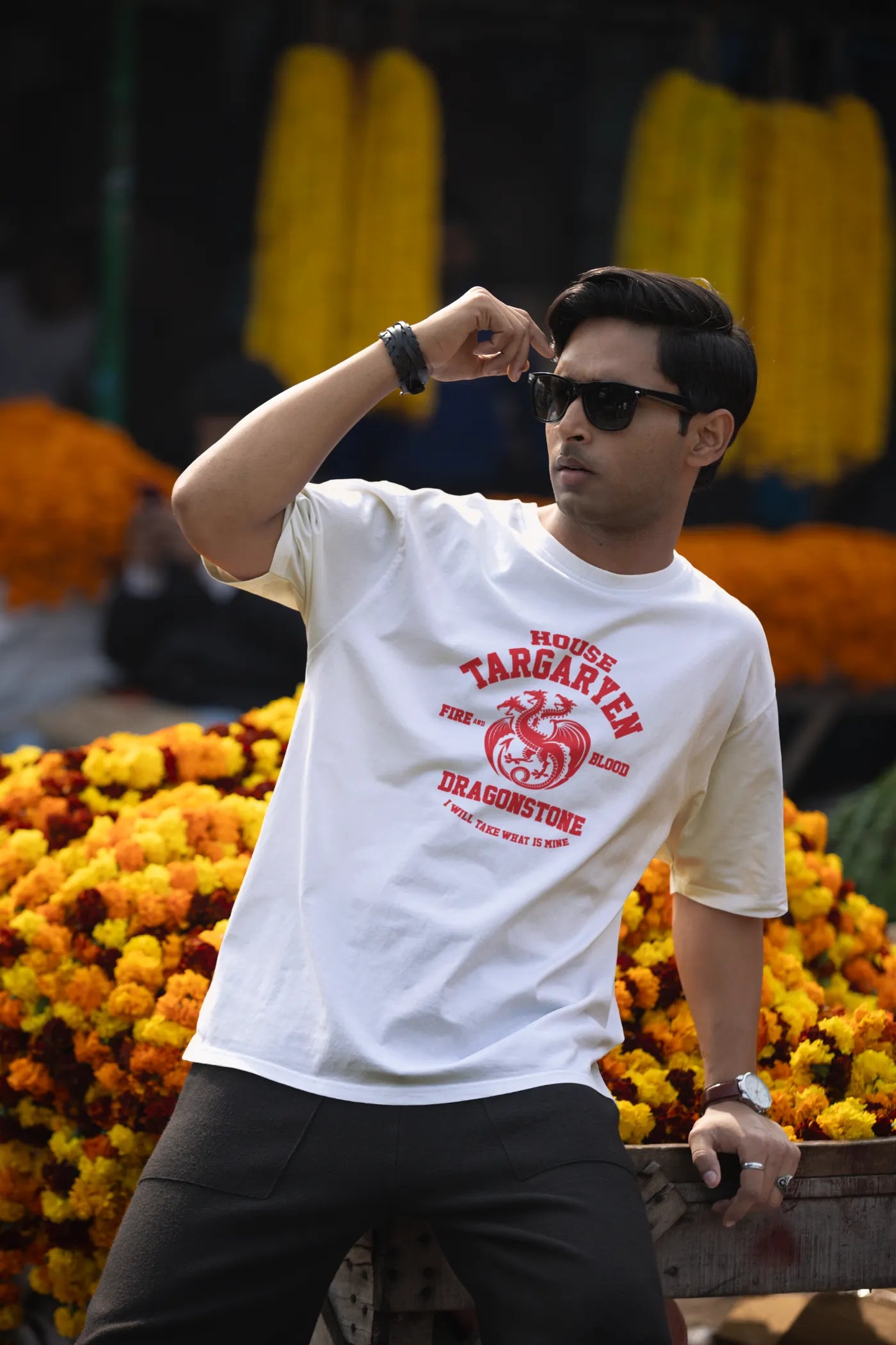 Oversized T-shirt van Huis Targaryen: vuur en bloed