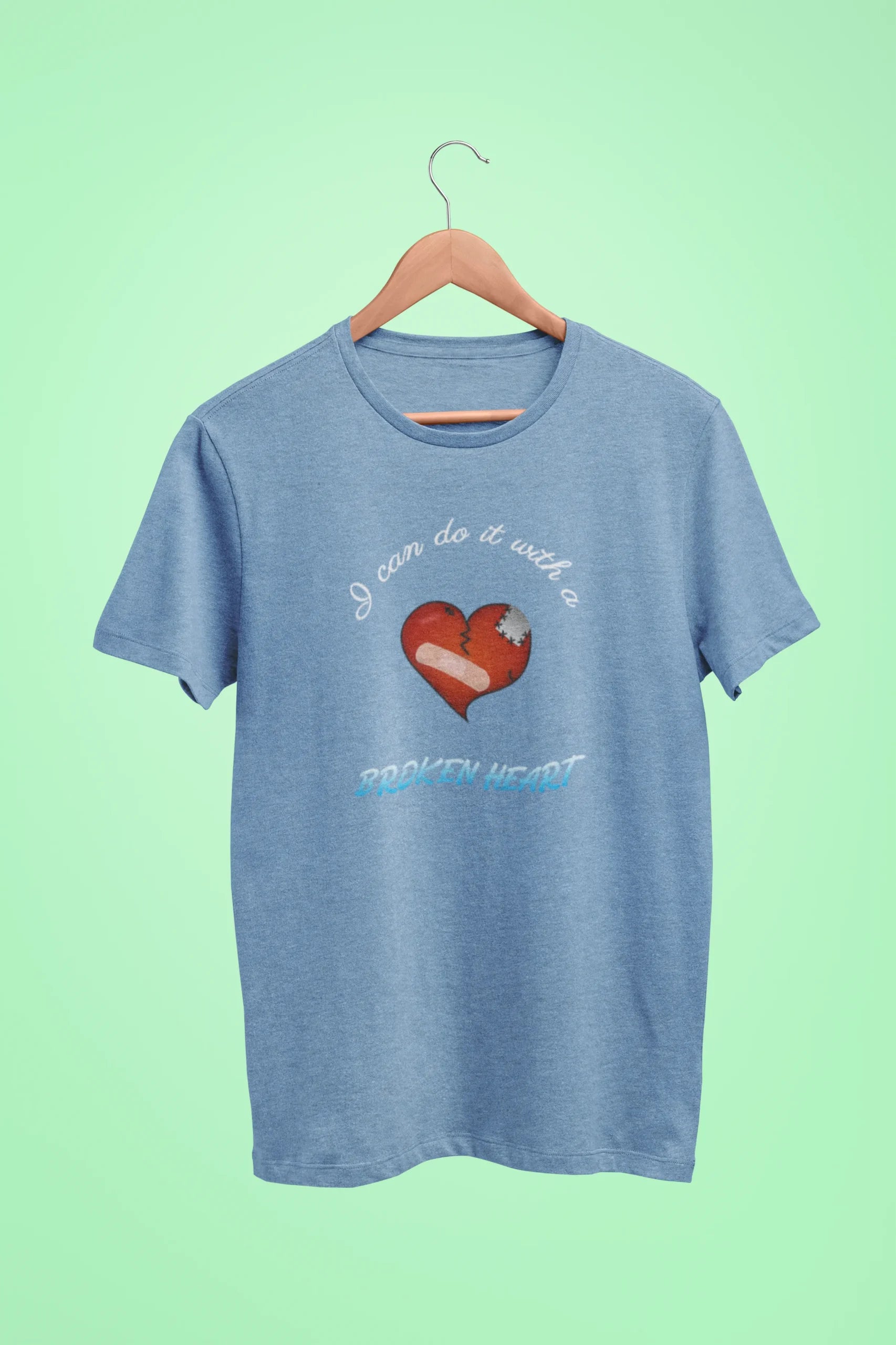 i can do it with a broken heart oversized t shirt baby blue scaled