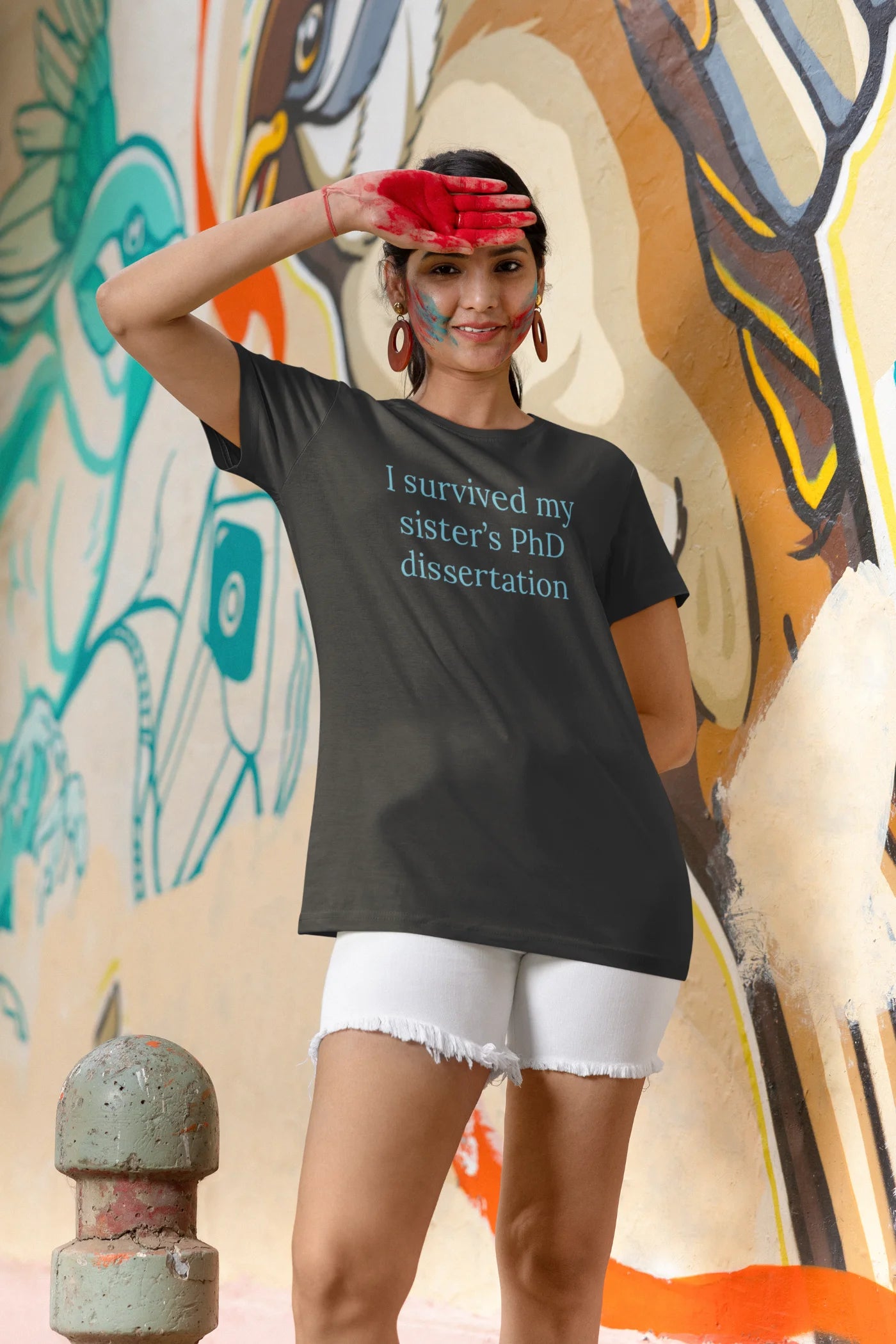 Ik heb het proefschrift van mijn zus overleefd. T-shirt
