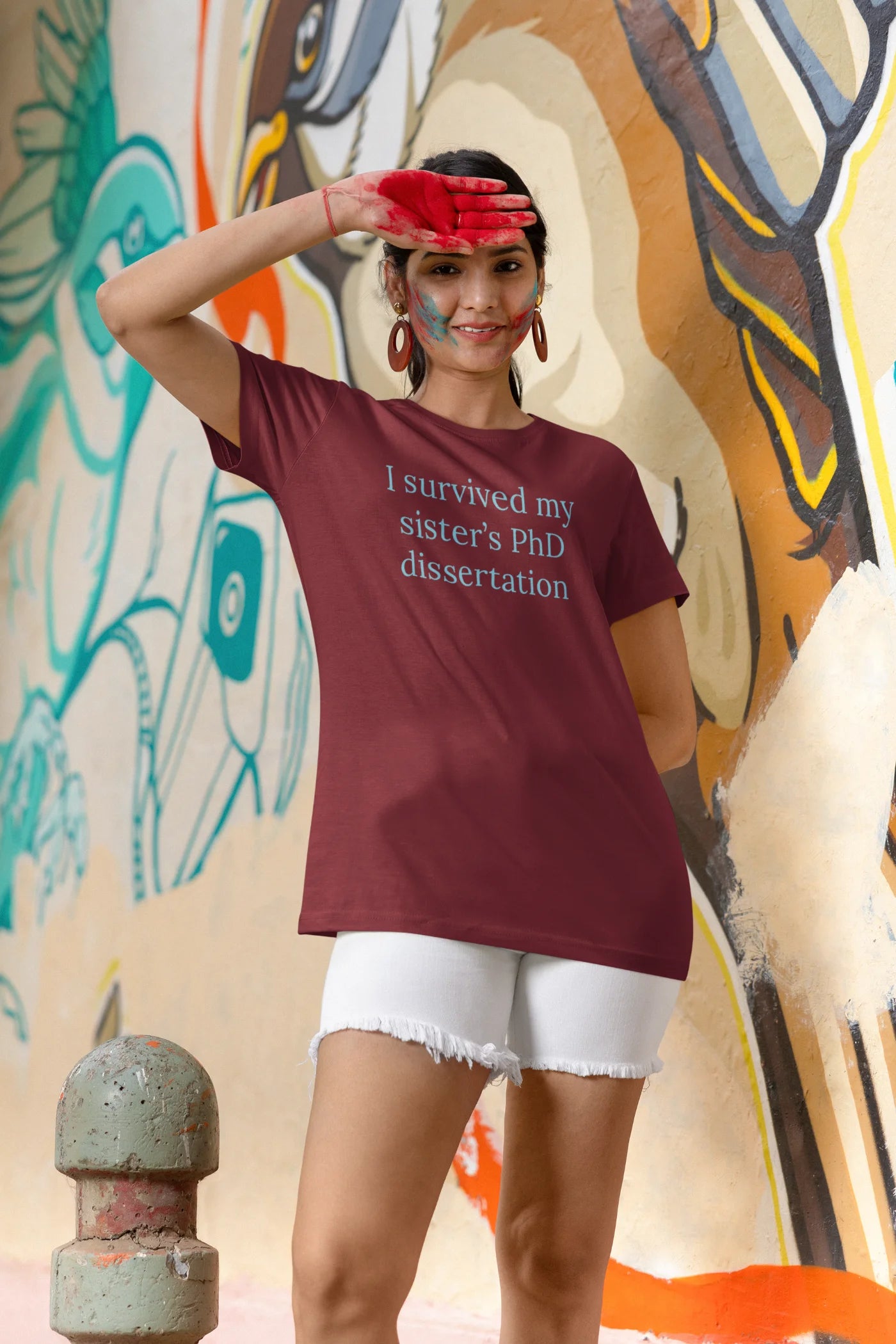 Ik heb het proefschrift van mijn zus overleefd. T-shirt