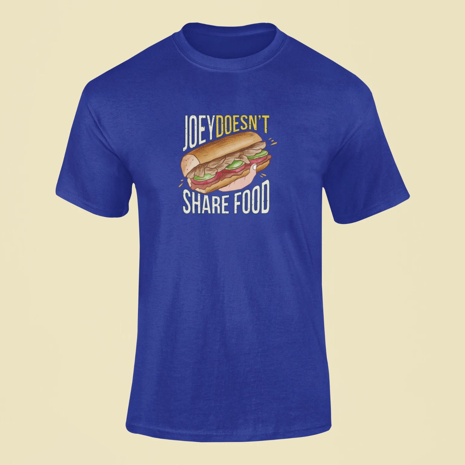 joey doesnt share food friends sitcom t shirt royal blue