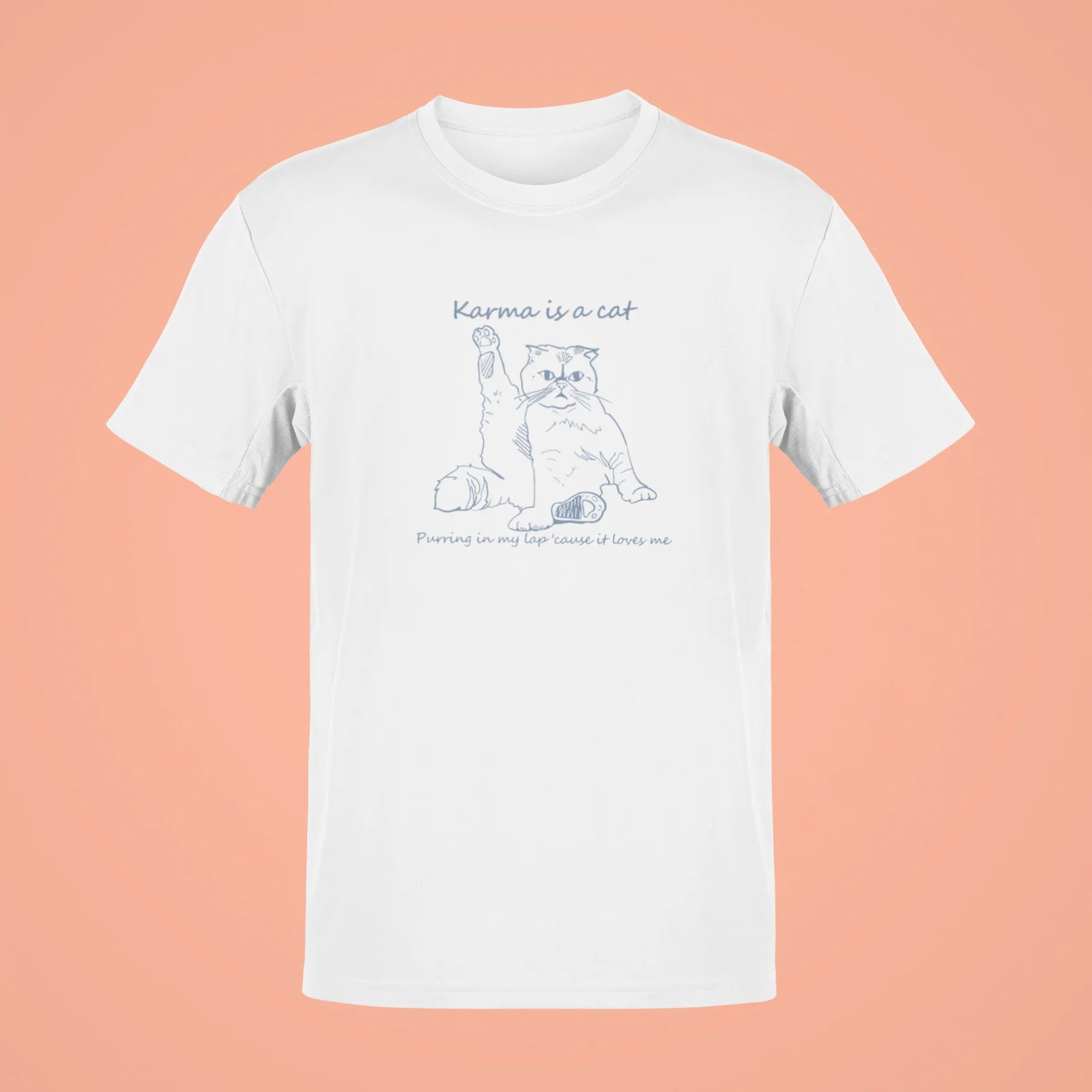 karma is a cat oversized t shirt 2 white
