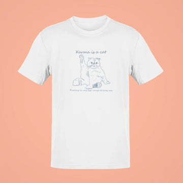 karma is a cat oversized t shirt 2 white