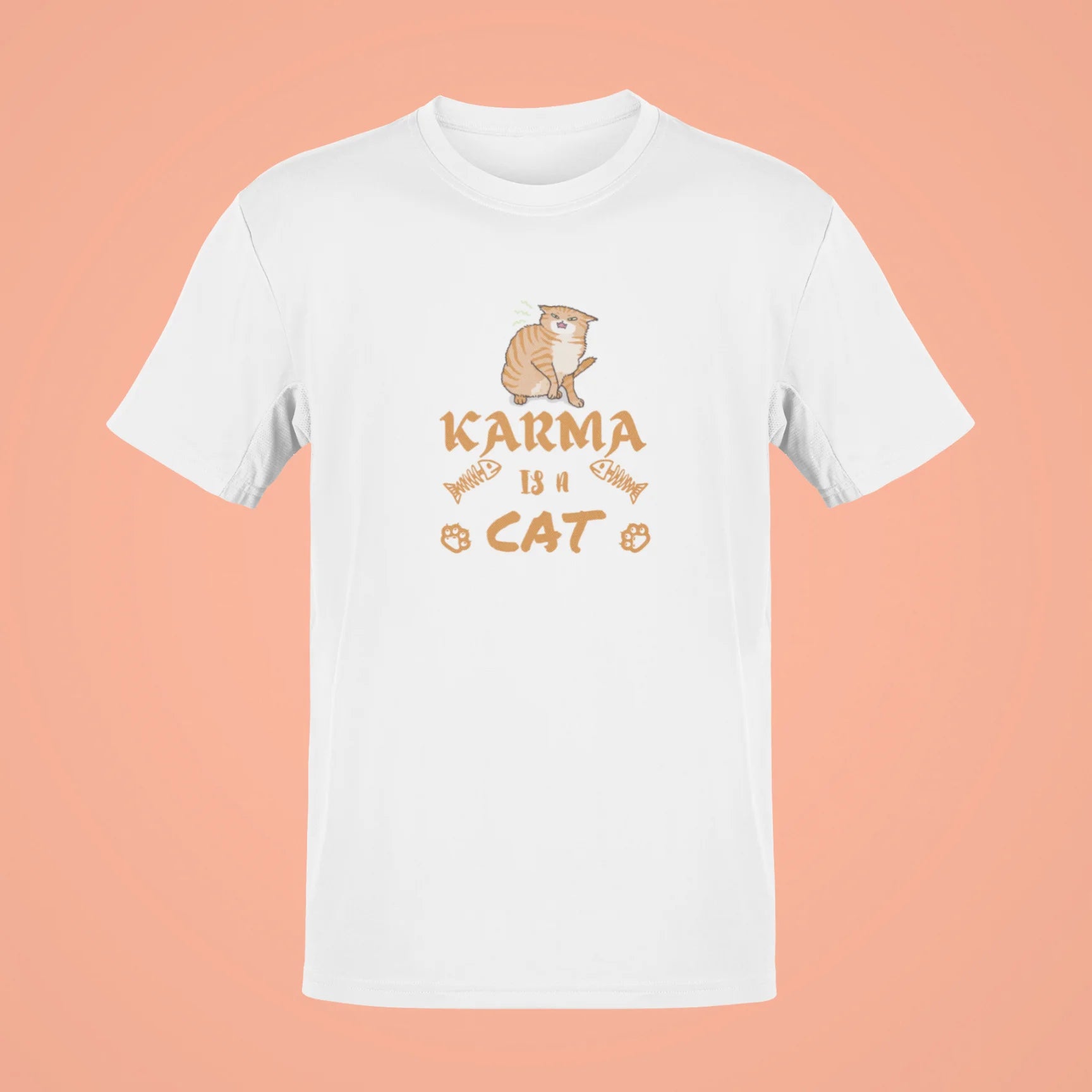 karma is a cat oversized t shirt 3 white