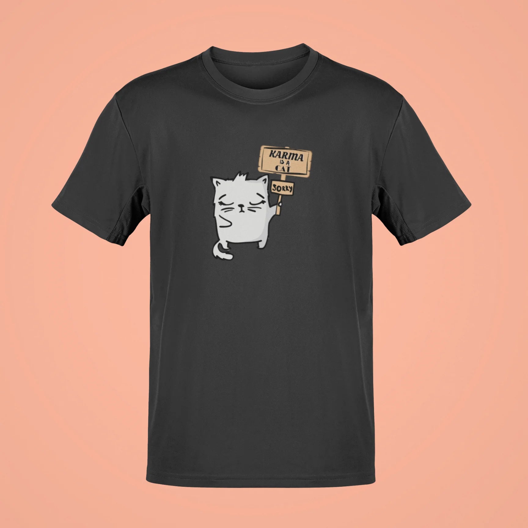 karma is a cat oversized t shirt 4 black