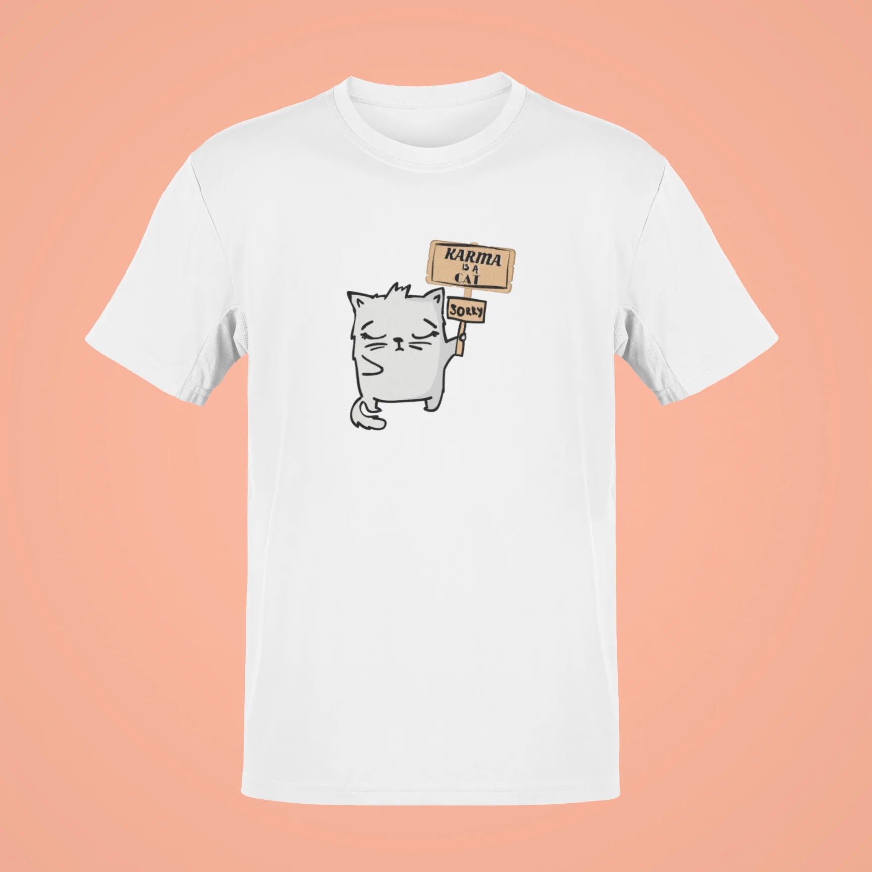 karma is a cat oversized t shirt 4 white