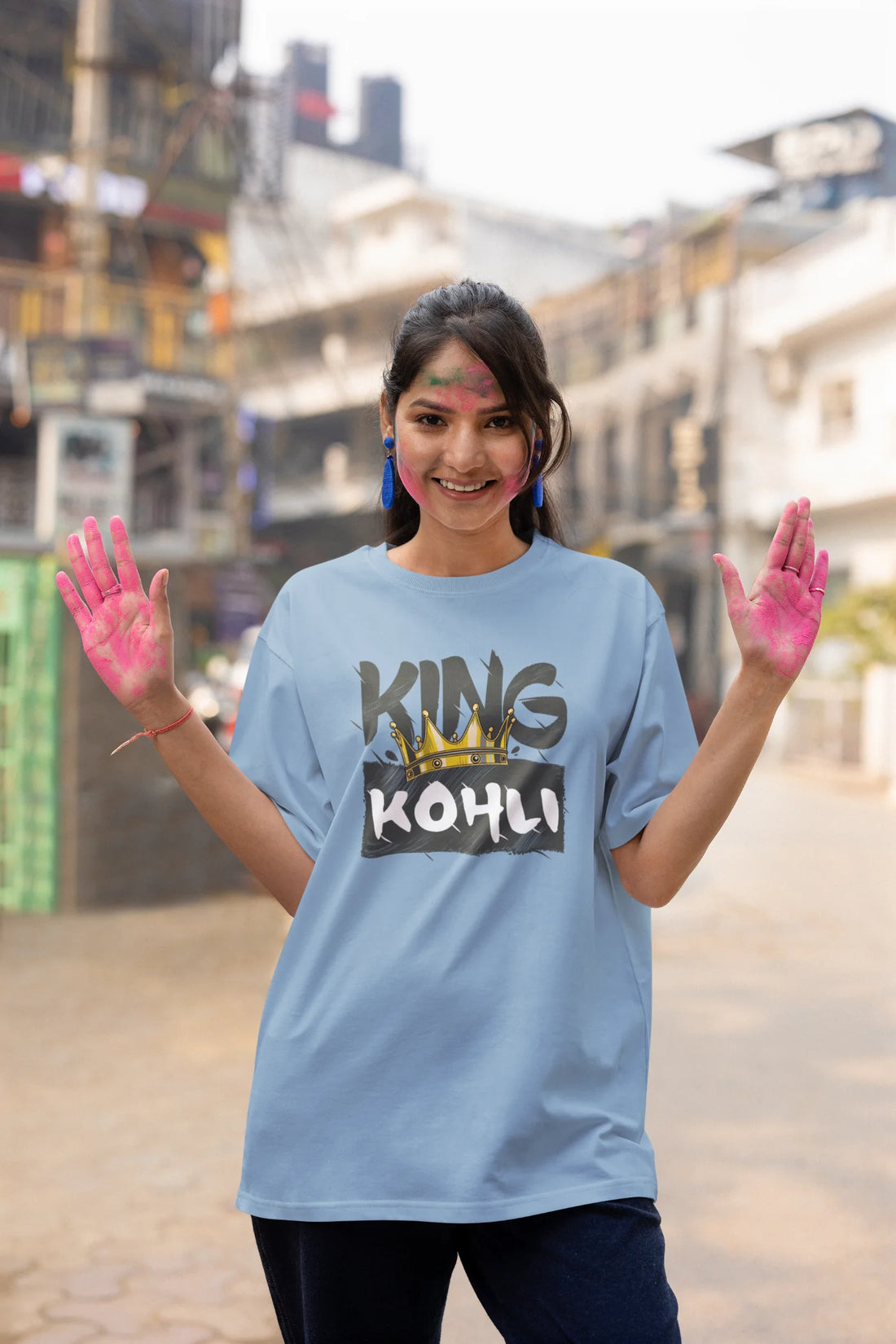 Oversized T-shirt met King Kohli-kroon