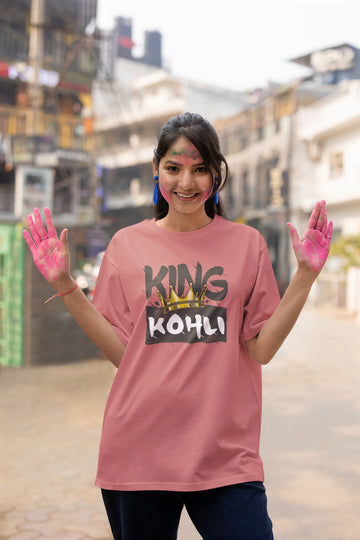 Oversized T-shirt met King Kohli-kroon