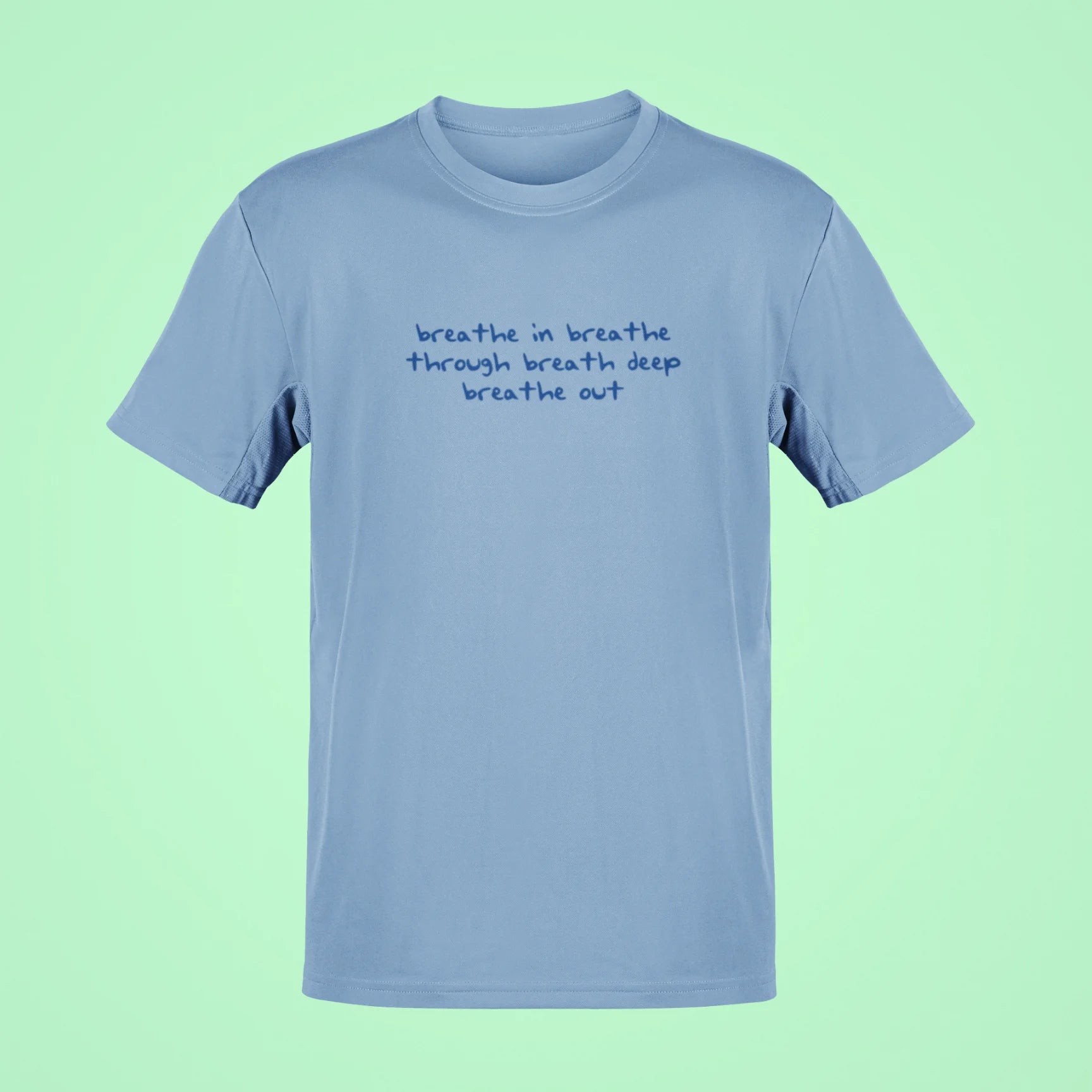 labyrinth breathe in breathe through breath deep breathe out oversized t shirt baby blue