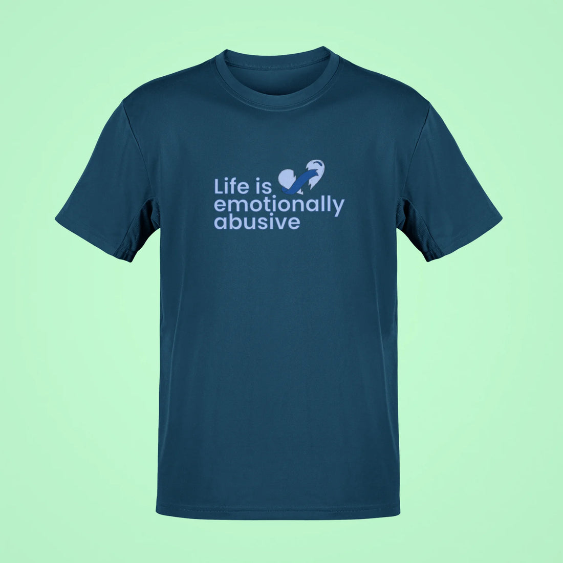 life is emotionally abusive oversized t shirt navy blue