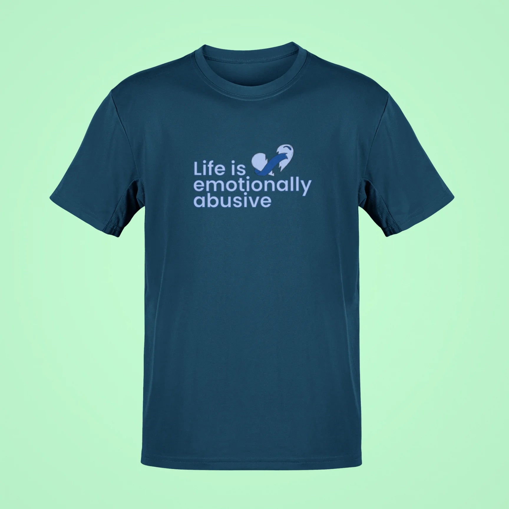 life is emotionally abusive oversized t shirt navy blue