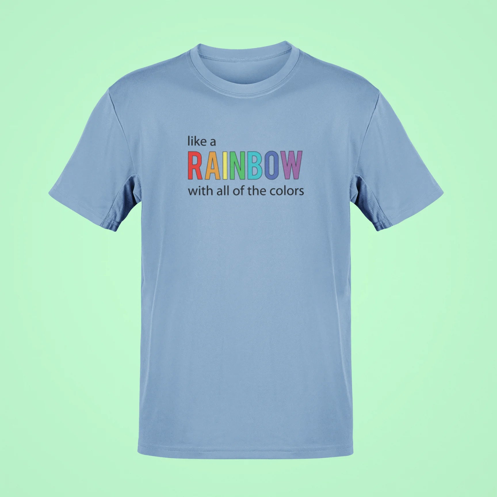 like a rainbow with all of the colors oversized t shirt baby blue