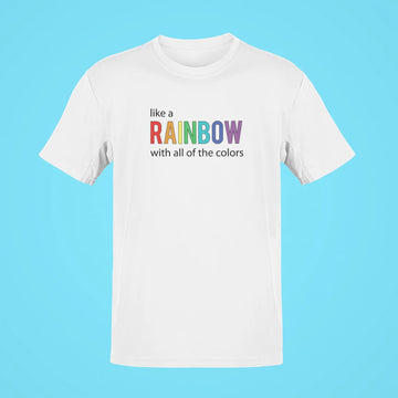 like a rainbow with all of the colors oversized t shirt white