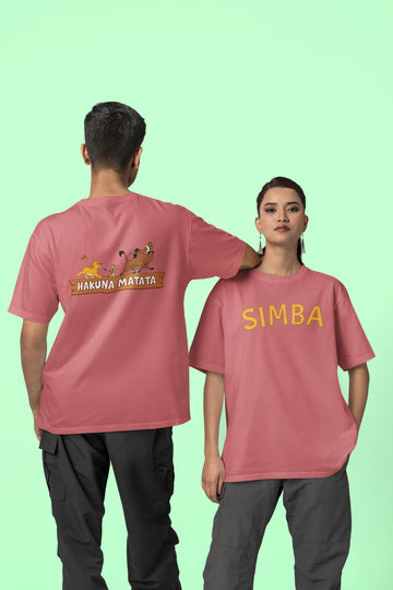 Lion King - Hakuna Matata Simba (print op voor- en achterkant) Oversized T-shirt
