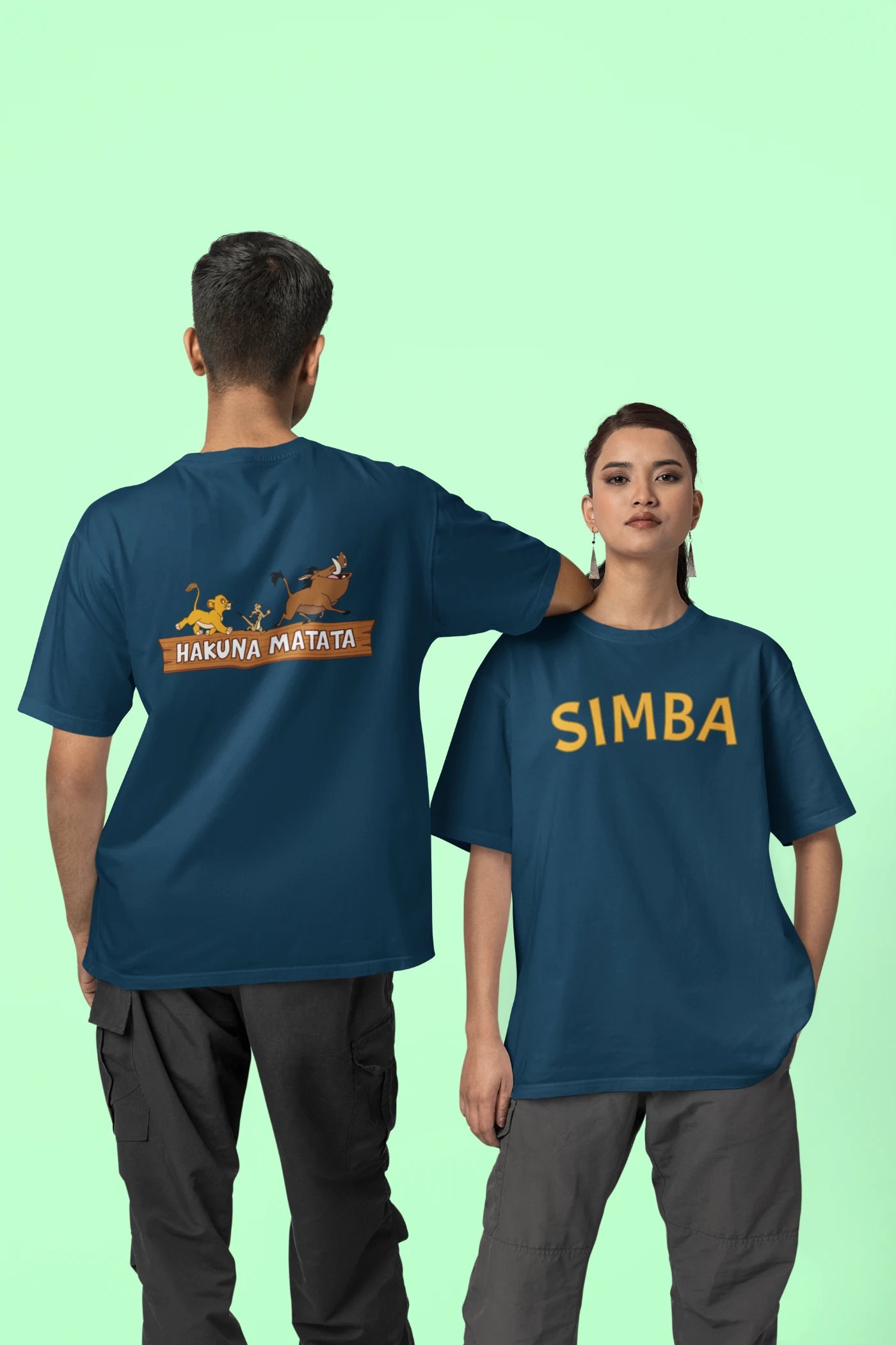 Lion King - Hakuna Matata Simba (print op voor- en achterkant) Oversized T-shirt